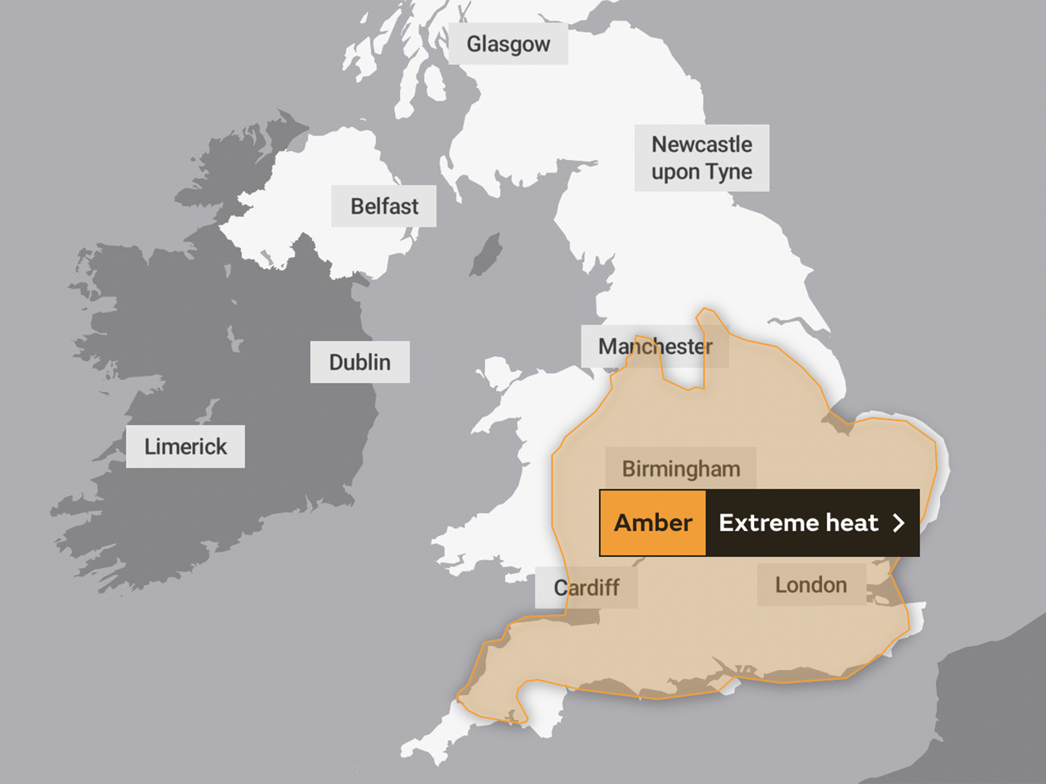 The Met Office has issued a four-day extreme heat warning