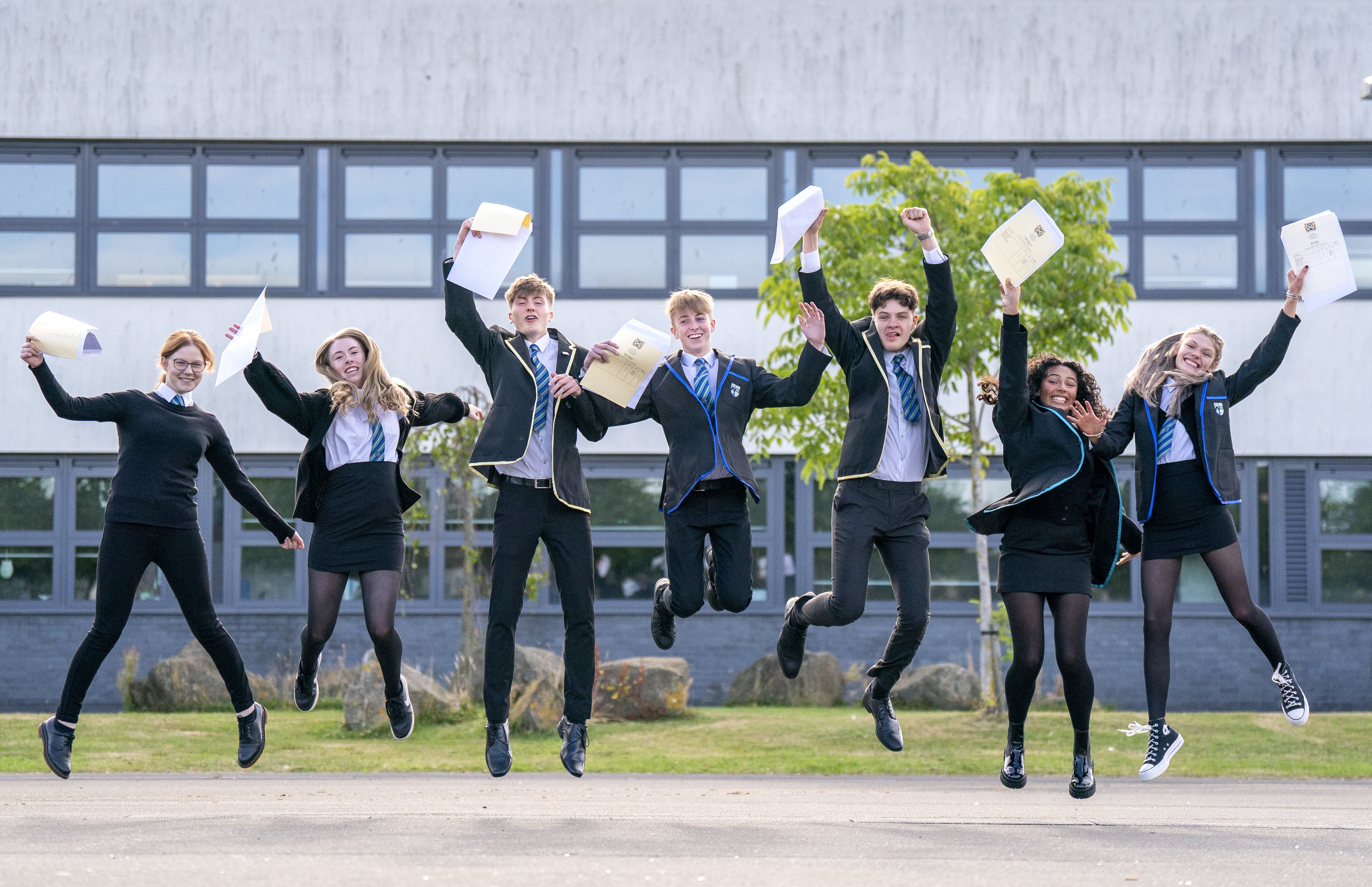 Pupils received their results on Tuesday (Jane Barlow/PA)