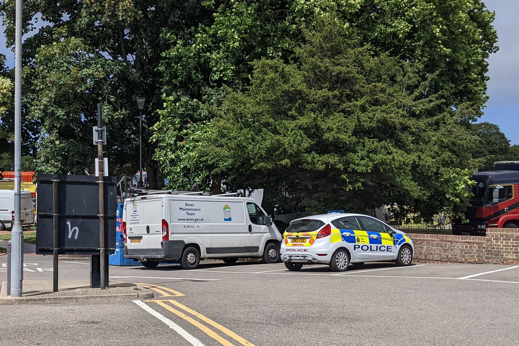 Police at Pencester Gardens in Dover last Wednesday after teen died