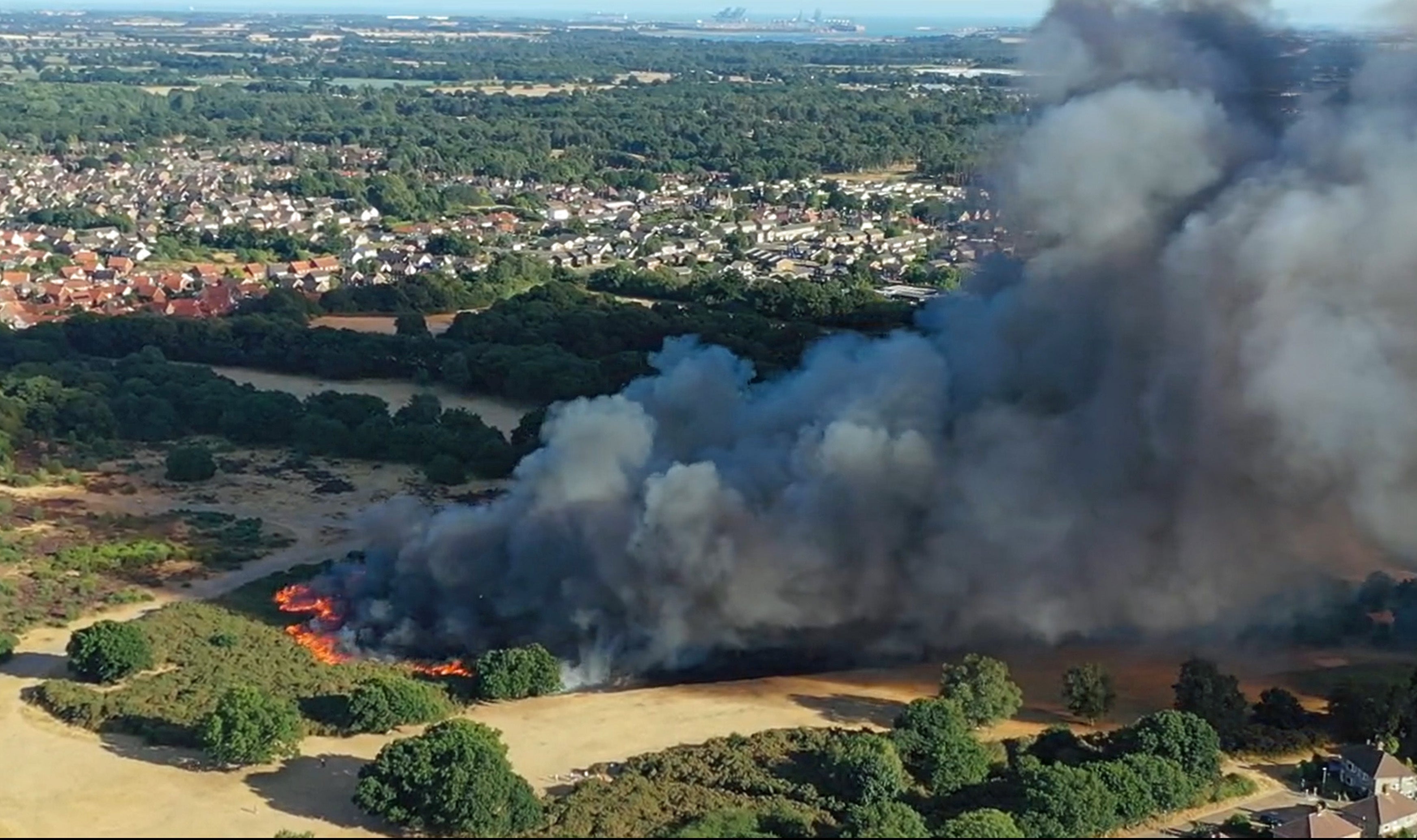 Major fire on Rushmore Heath in Suffolk on Tuesday