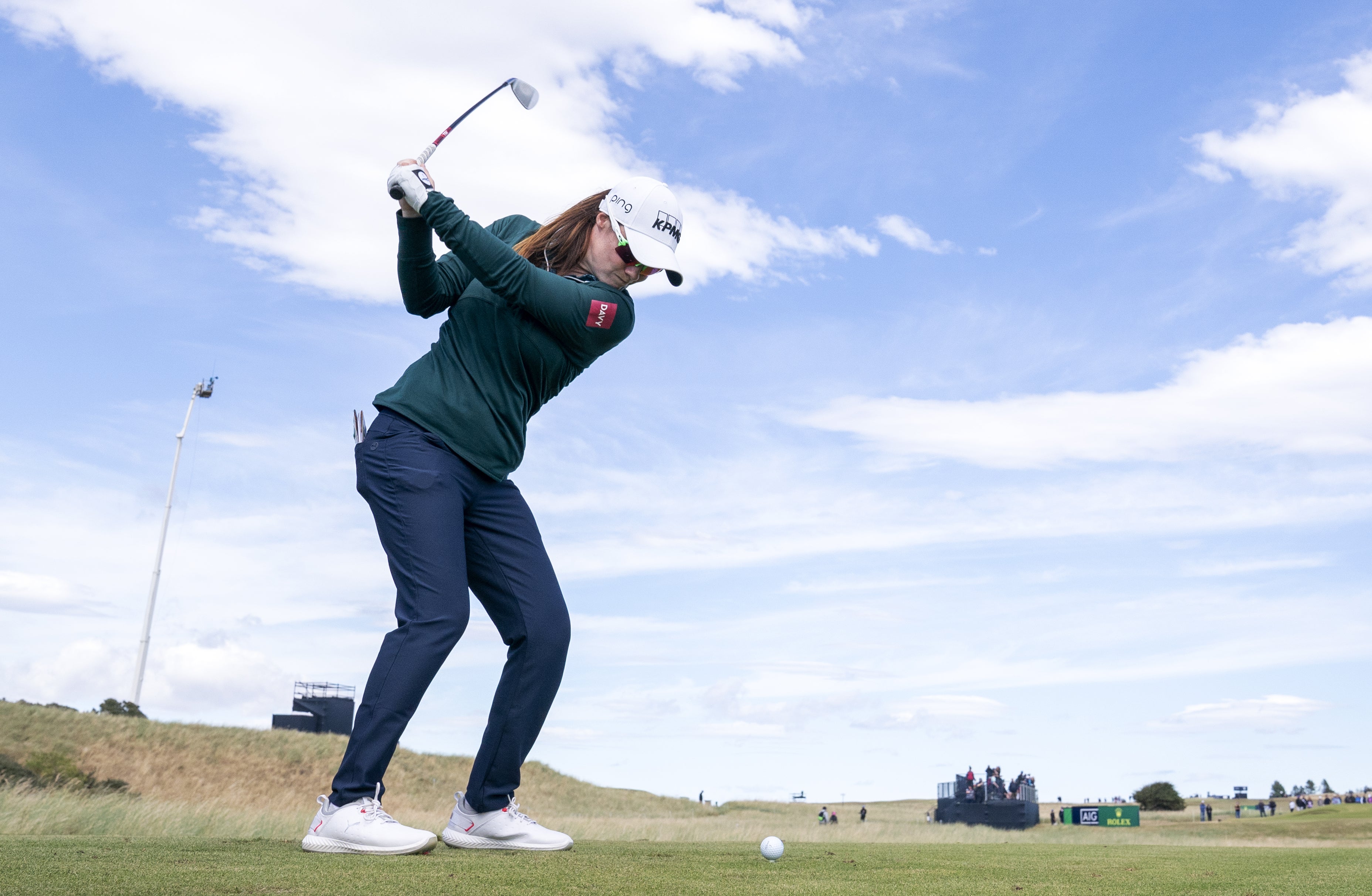 Ireland’s Leona Maguire on the fourth tee during day four of the AIG Women’s Open at Muirfield (Jane Barlow/PA)