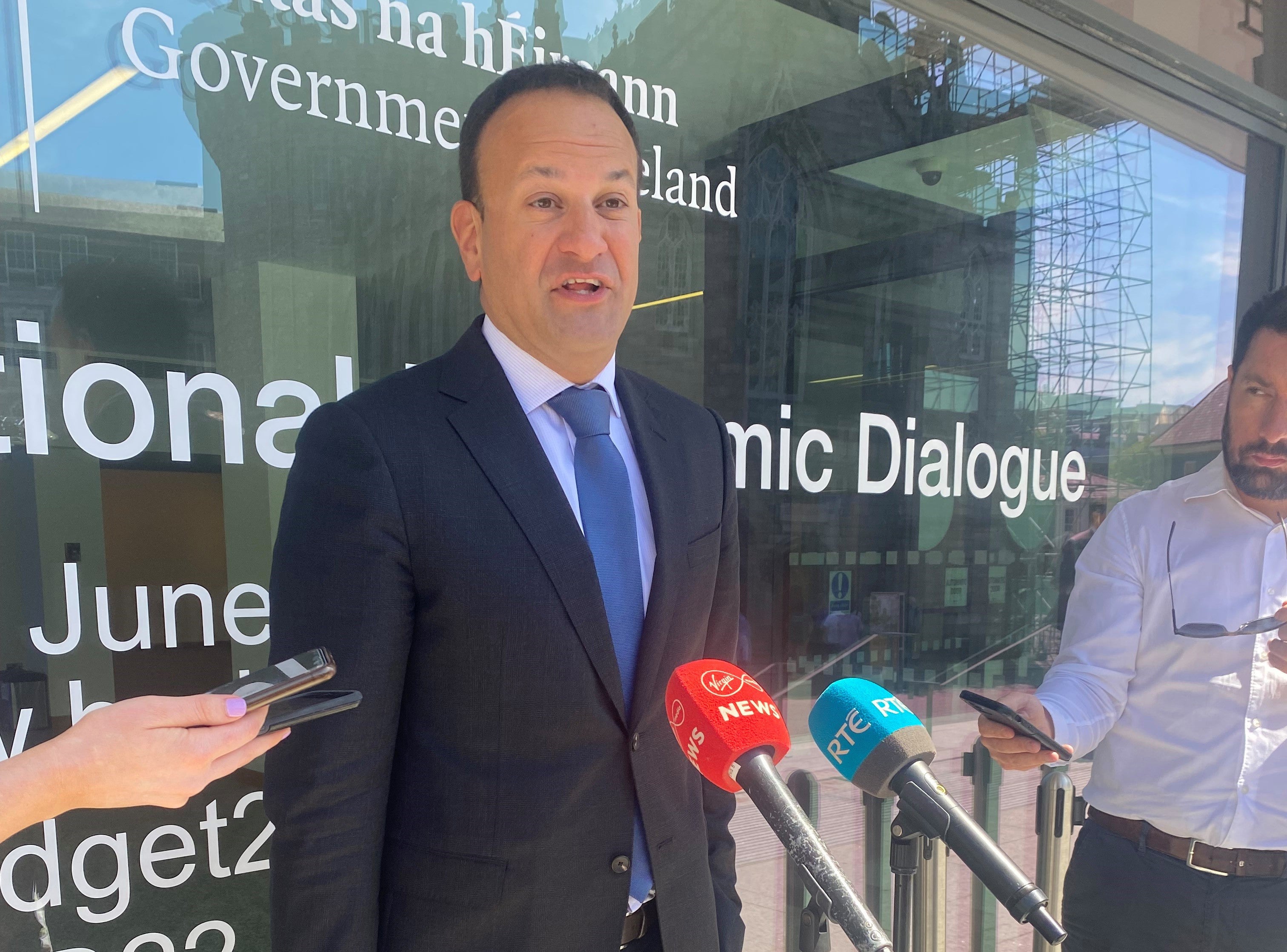 Leo Varadkar said the Government is considering ‘all options’ to find accommodation for Ukrainian refugees as thousands will be moved out of student campuses over the coming weeks (Irish economy/PA)