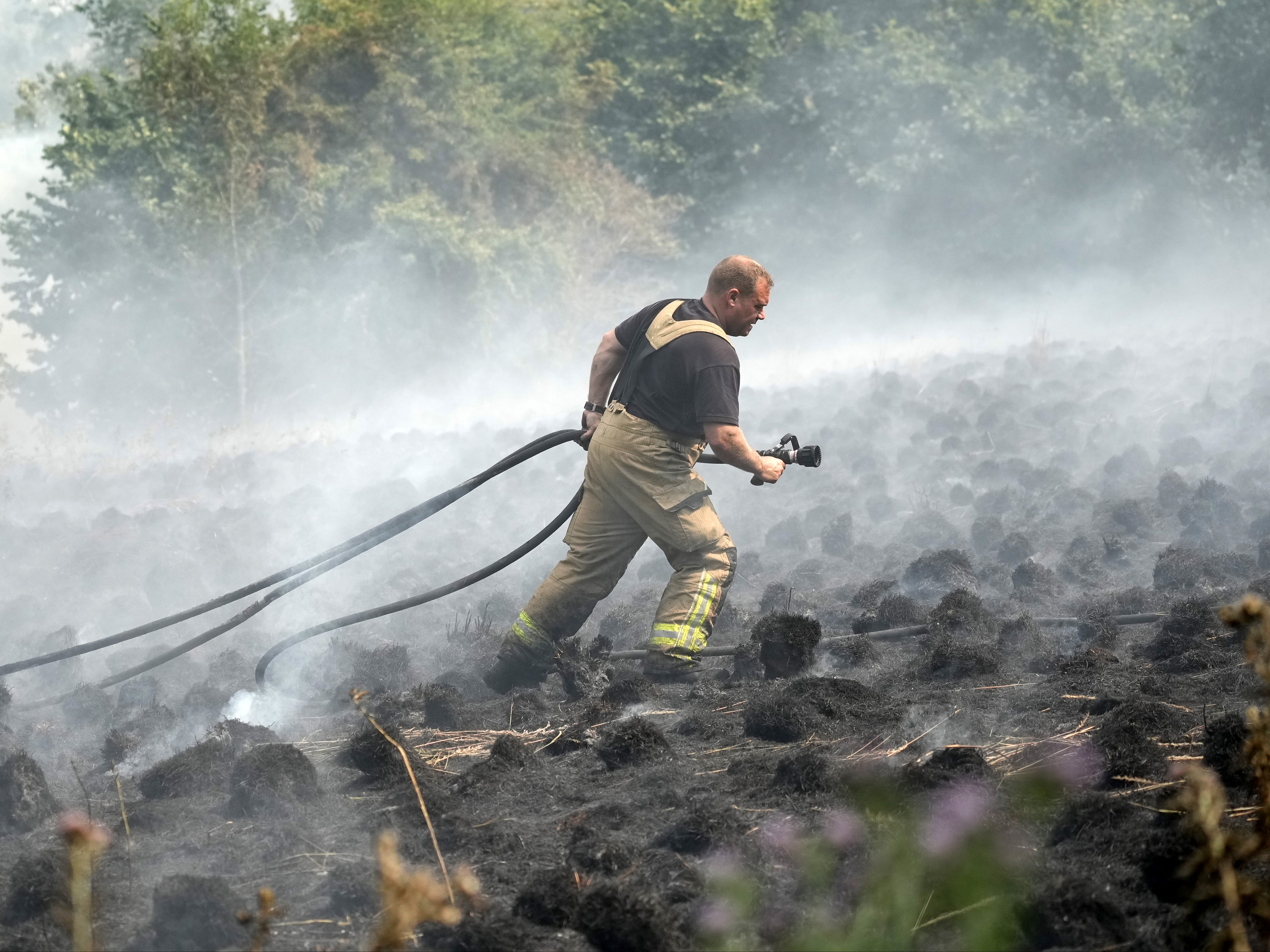 Wildfires broke out around the country during the July heatwave