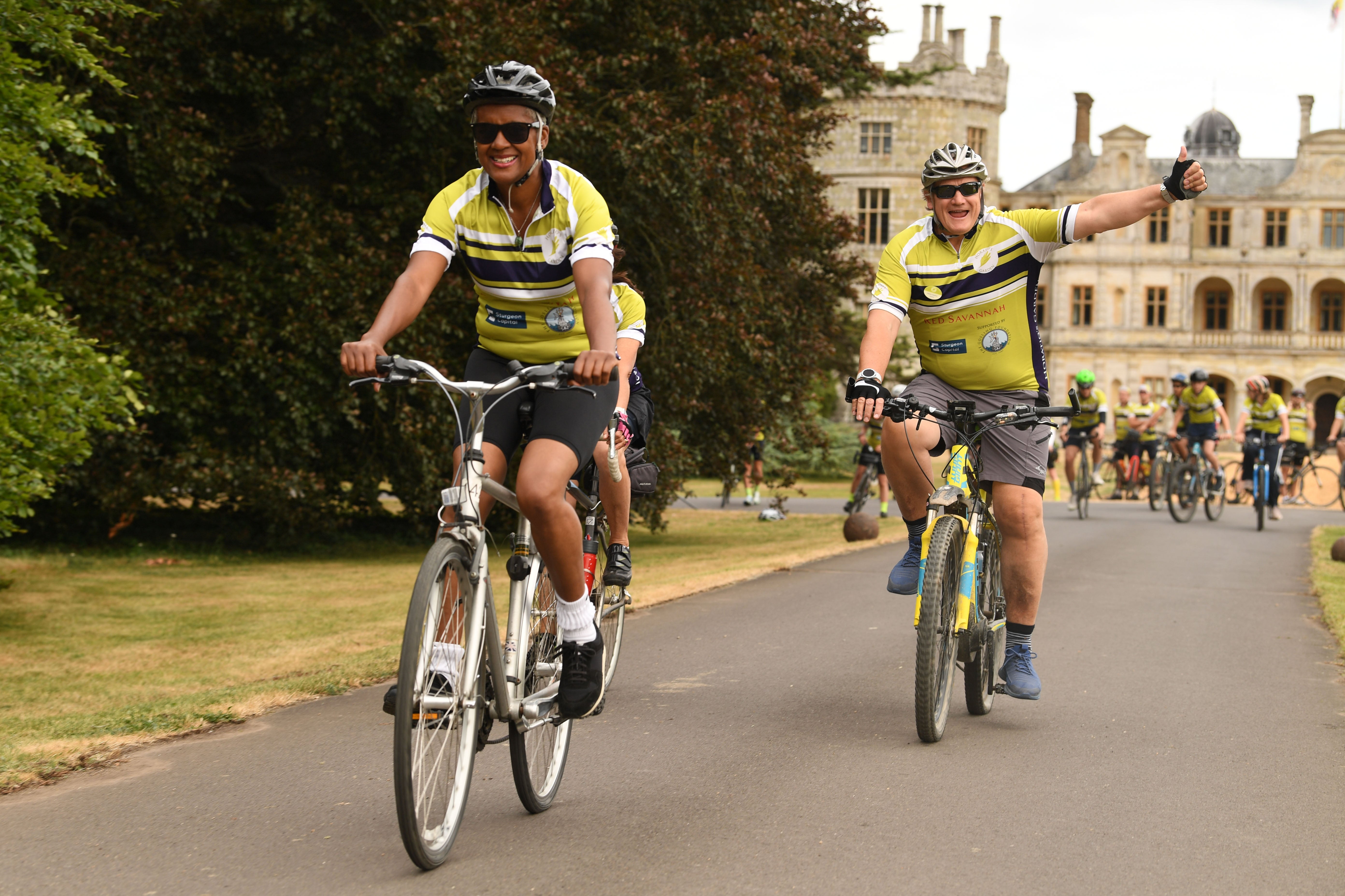 Horatio’s Garden cyclists embarked on a 1,100-mile cycle, visiting every spinal injury centre in the UK (Russell Sach/PA)