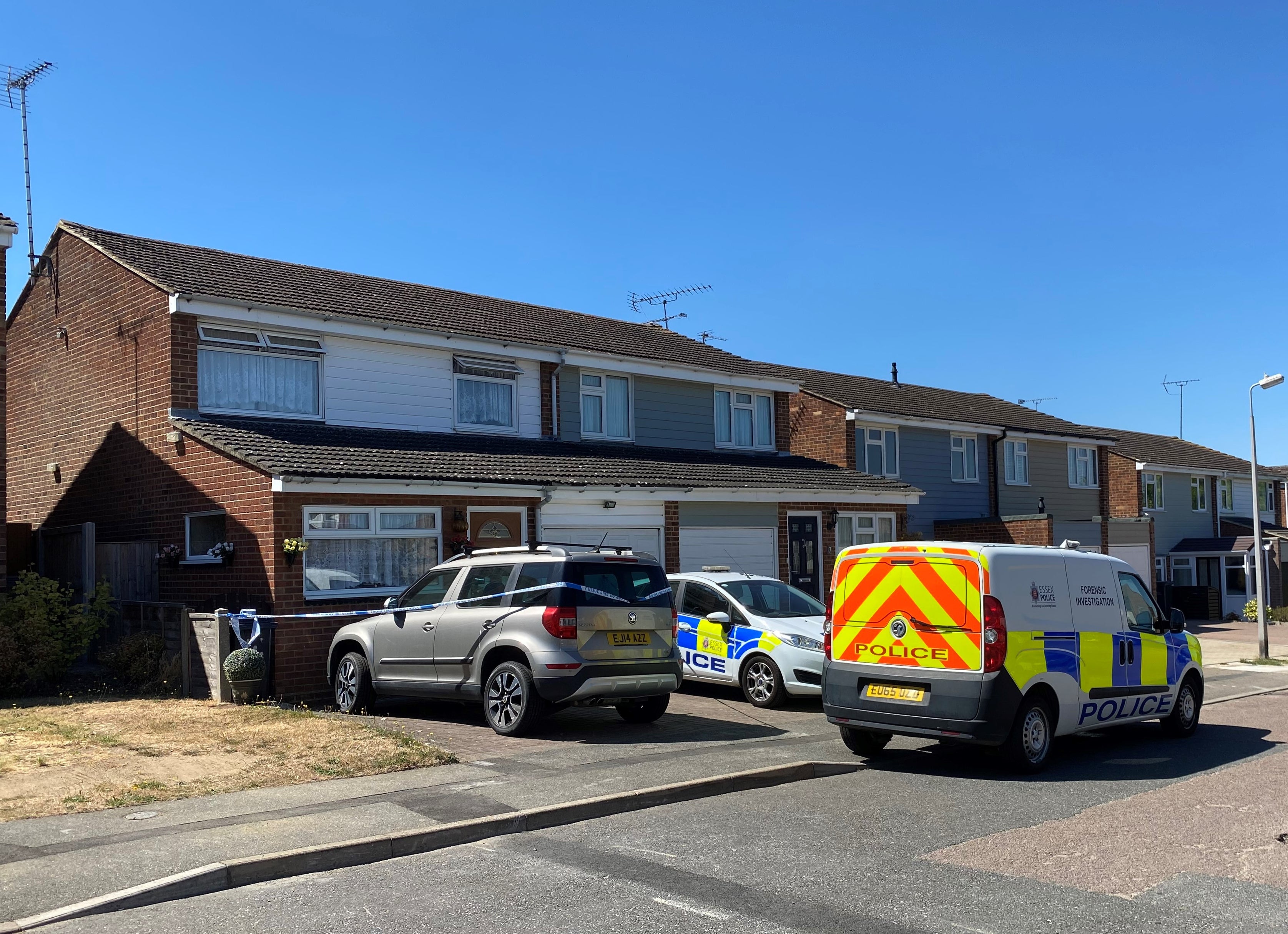 Polic eofficers on Fisher Way, Braintree, Essex (Claudia Rowan/PA)