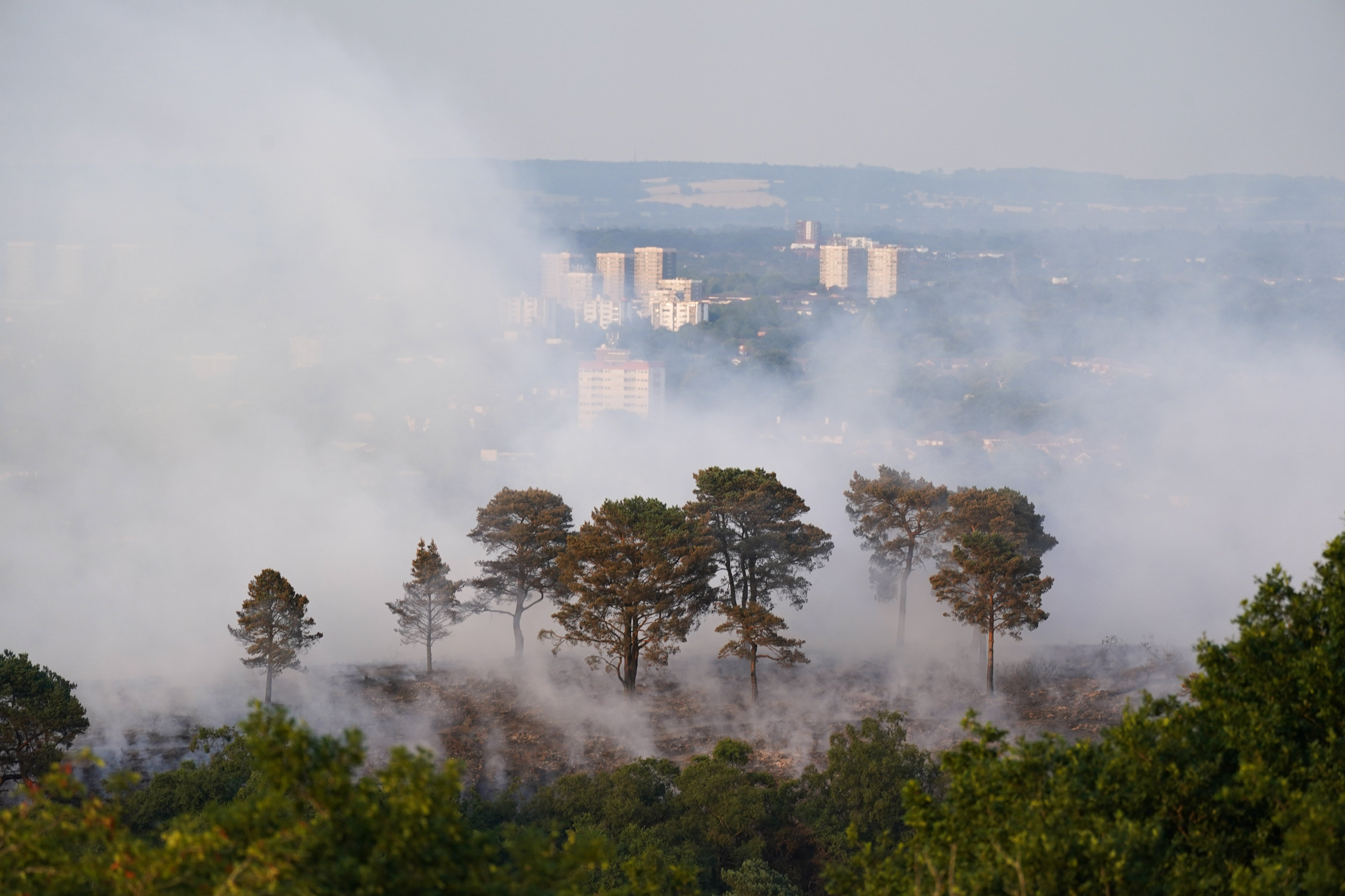 The Met Office has raised the Fire Severity Index to exceptional, the highest level, for much of southern England and part of Wales (PA)