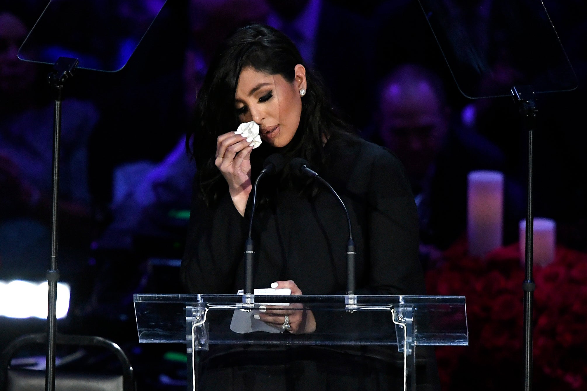 Vanessa Bryant speaks during The Celebration of Life for Kobe & Gianna Bryant at Staples Center on February 24, 2020 in Los Angeles, California.