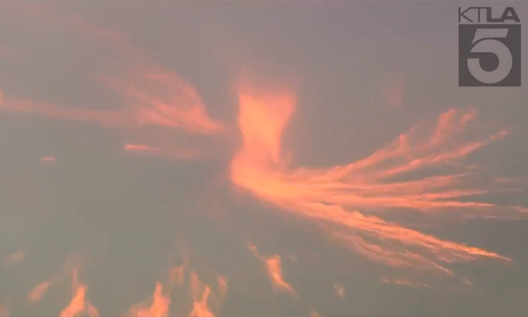 A fire tornado is captured on film during the Sam Fire