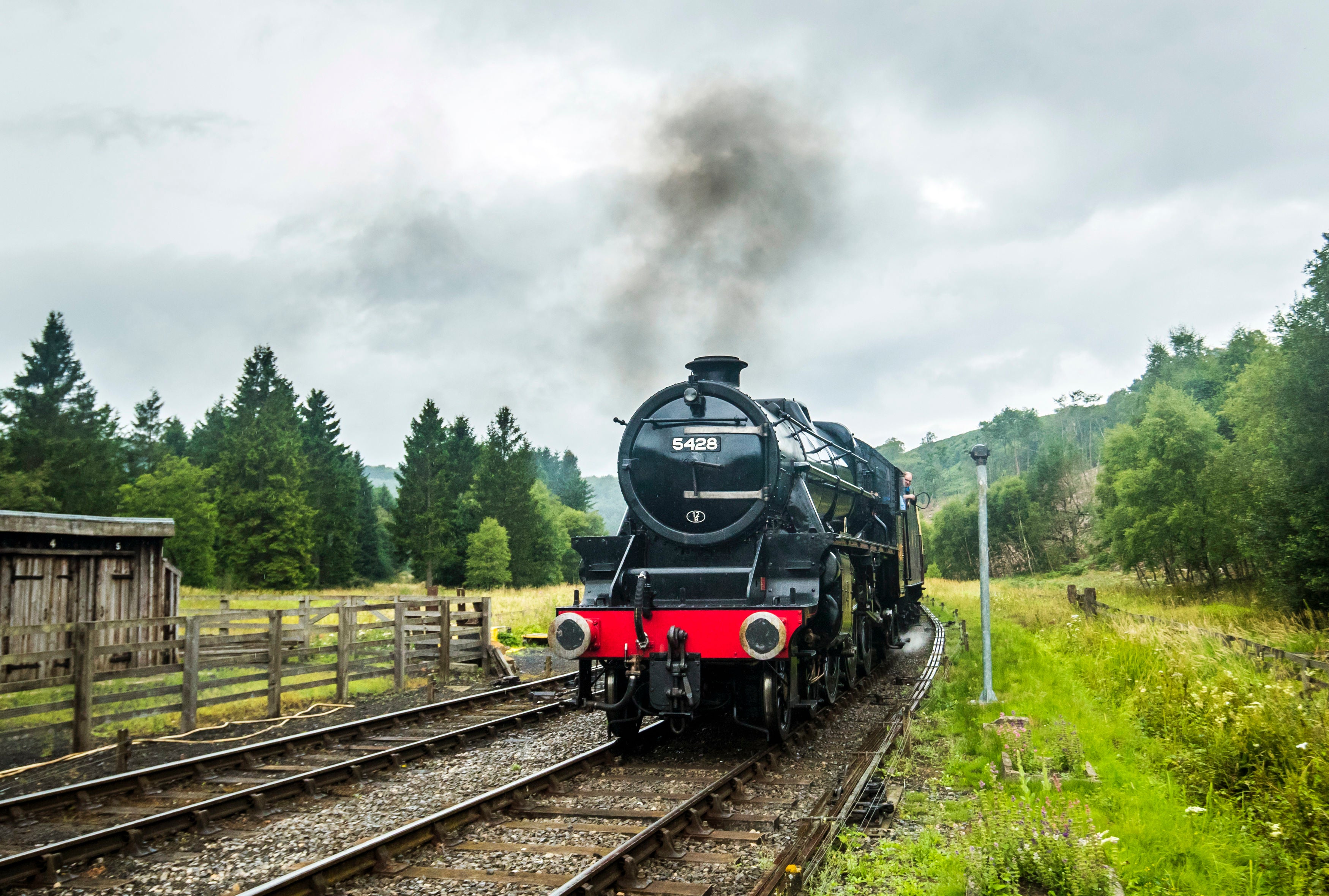 The 5428 LMS Black 5 locomotive on the North Yorkshire Moors railway (Danny Lawson/PA)