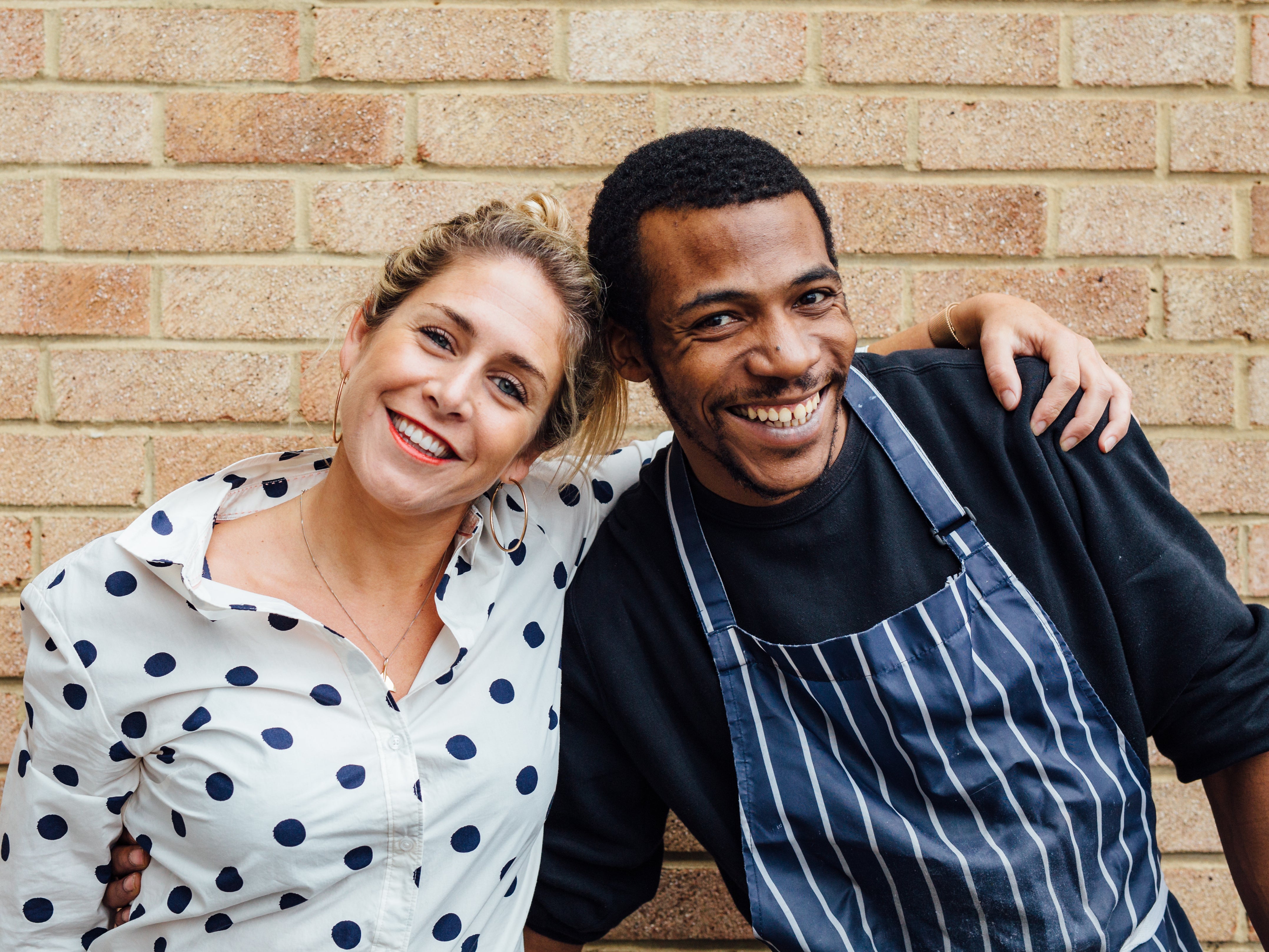 Alex Head, founder of Social Pantry, with Ruben, an employee who served time in prison