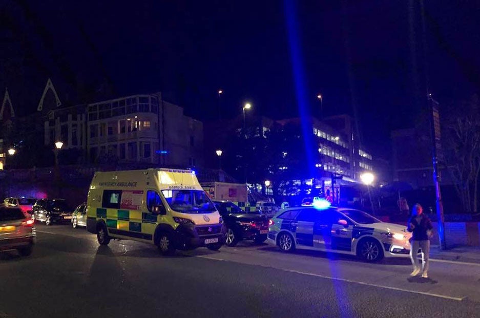 Emergency services at the scene of the crash in Ramsgate, Kent