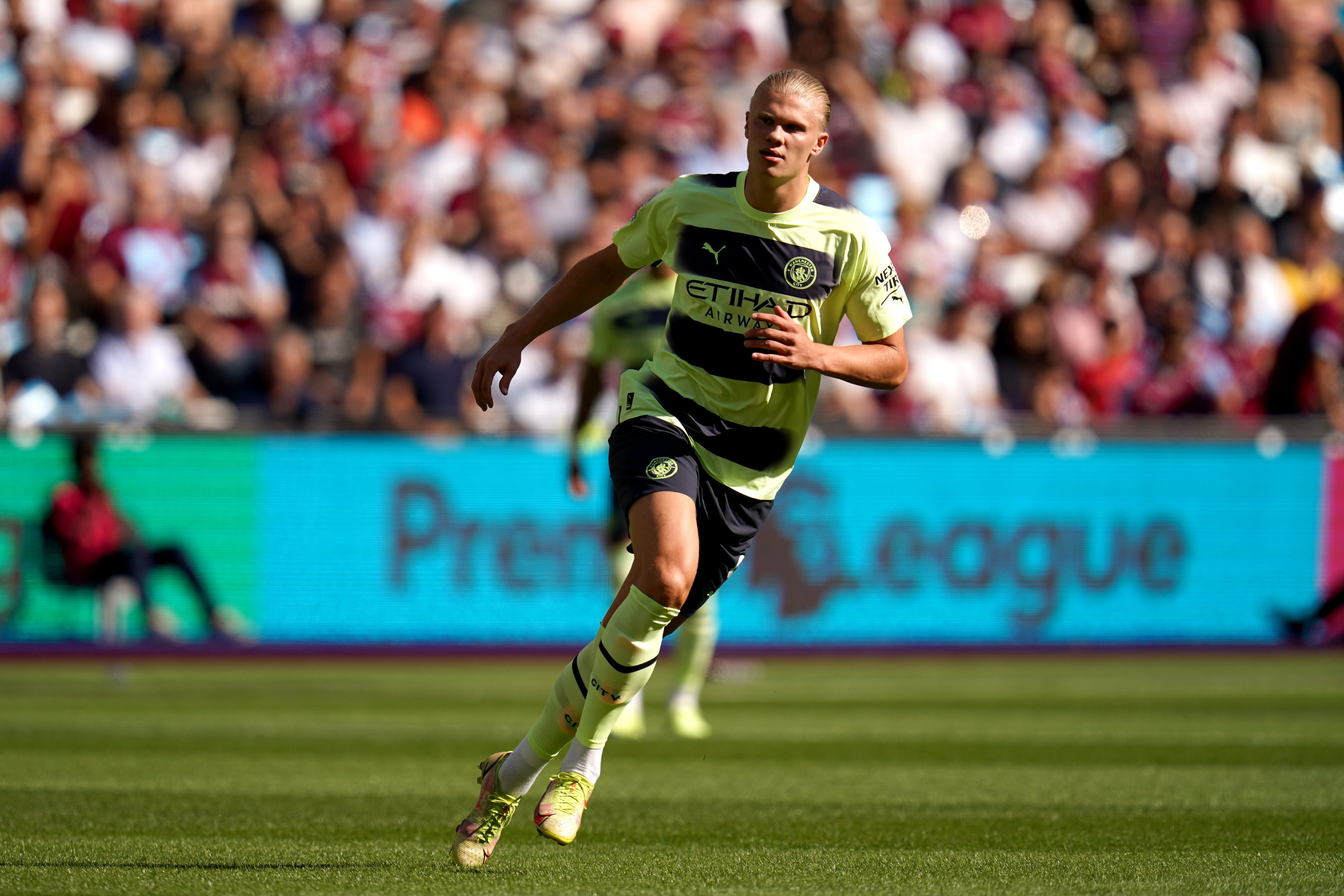 Erling Haaland scored twice on his Premier League debut against West Ham