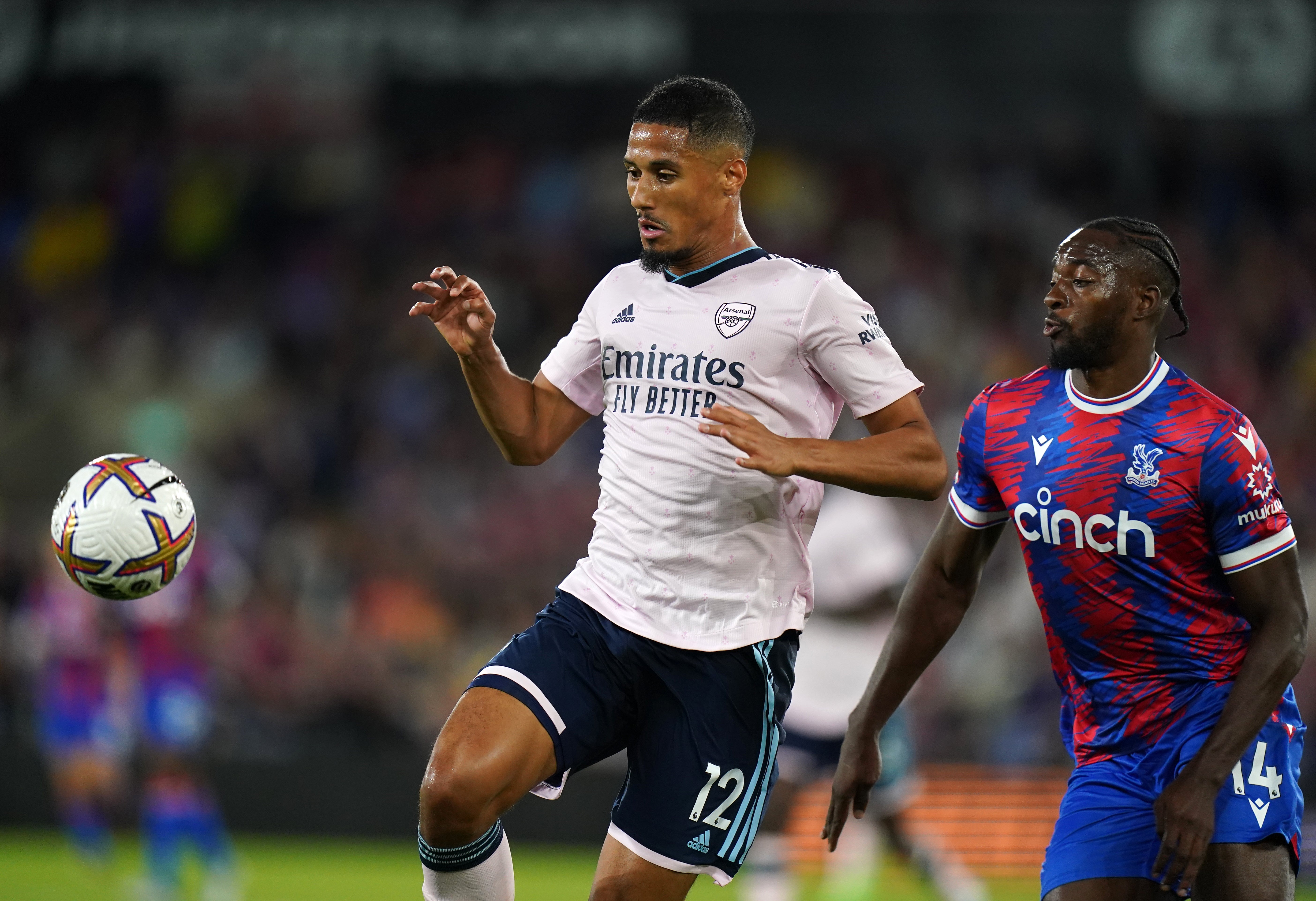 Arsenal’s William Saliba impressed on his debut last week. (Adam Davy/PA)