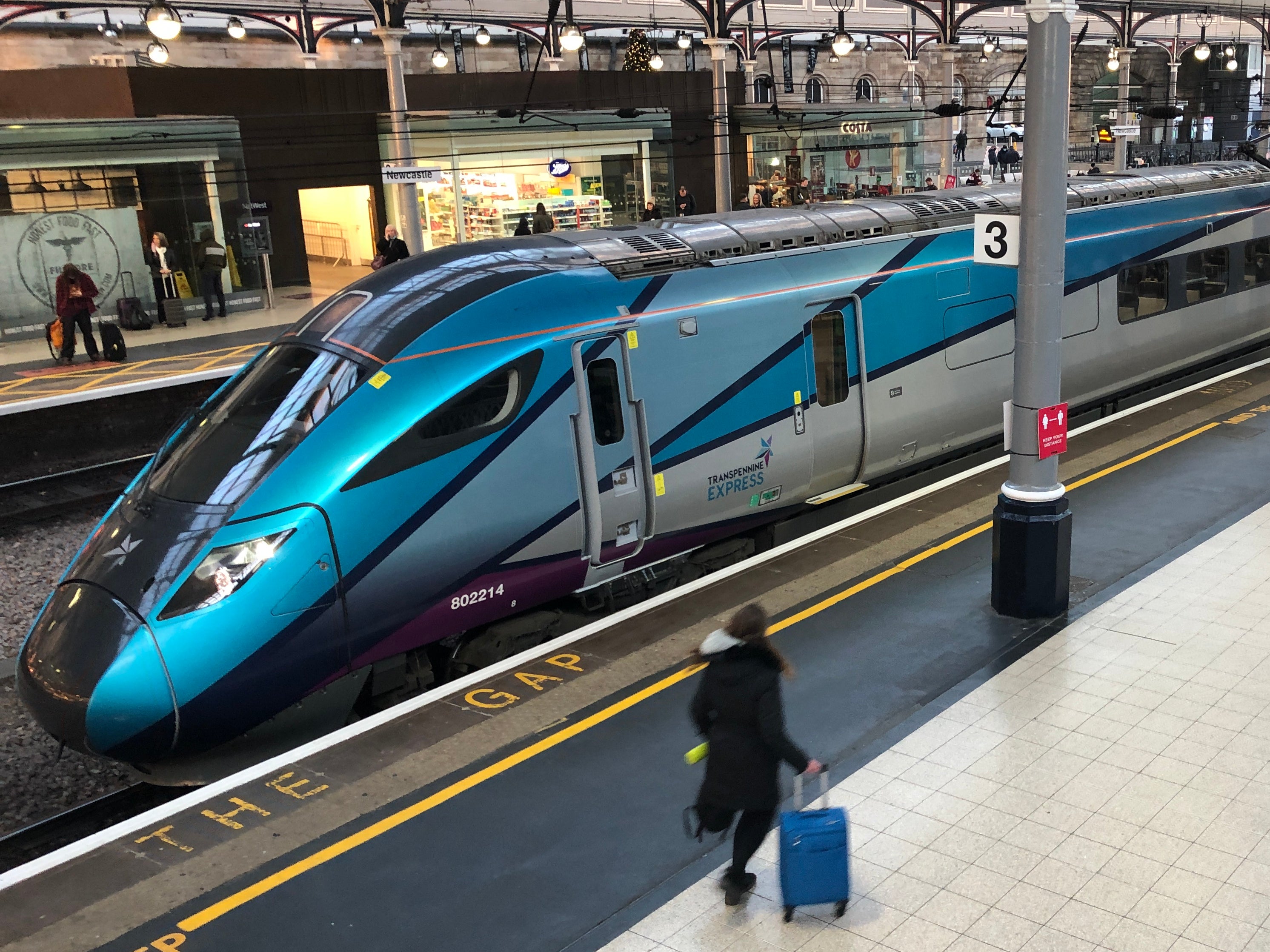 Departing soon? TransPennine Express train at Newcastle station