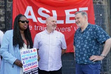 Labour MPs defy Keir Starmer by joining striking train drivers on picket line