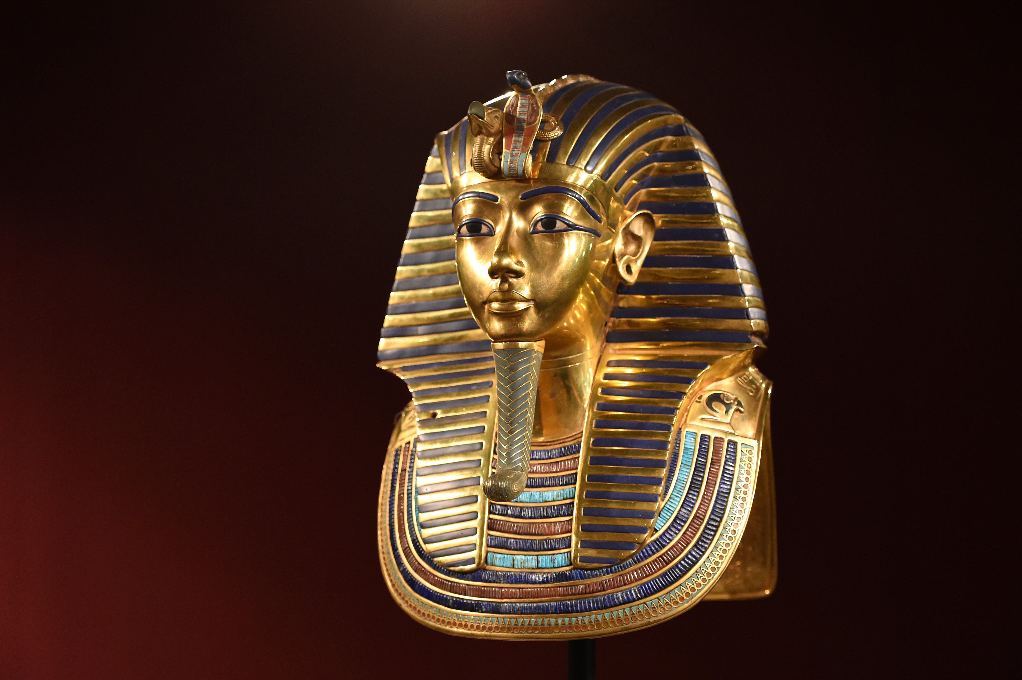 The burial mask of Egyptian Pharaoh Tutankhamun