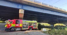 Heatwave: Around 70 firefighters tackle huge grass fire in Enfield, North London