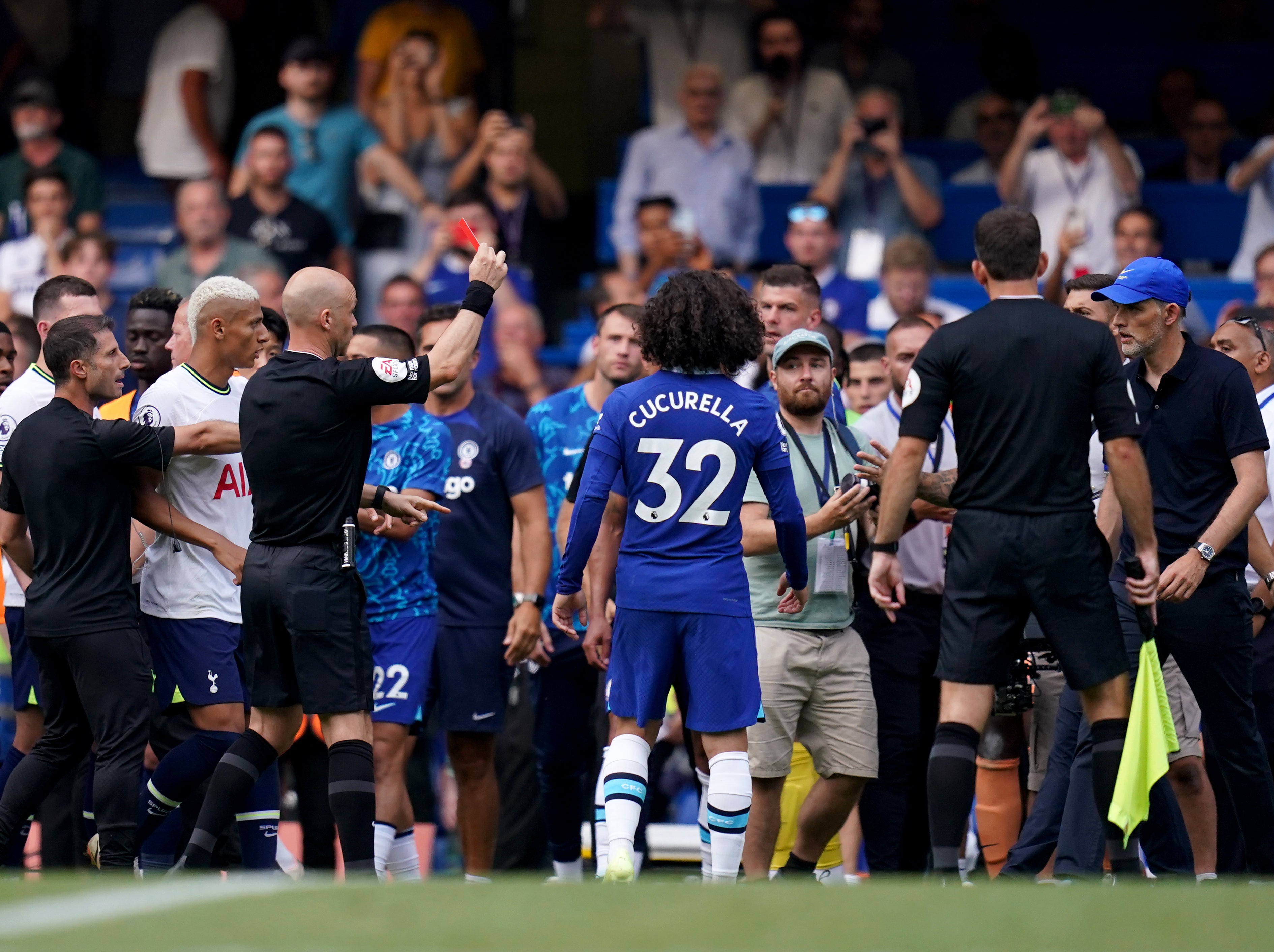 Referee Anthony Taylor sent off both managers after full-time (John Walton/PA)