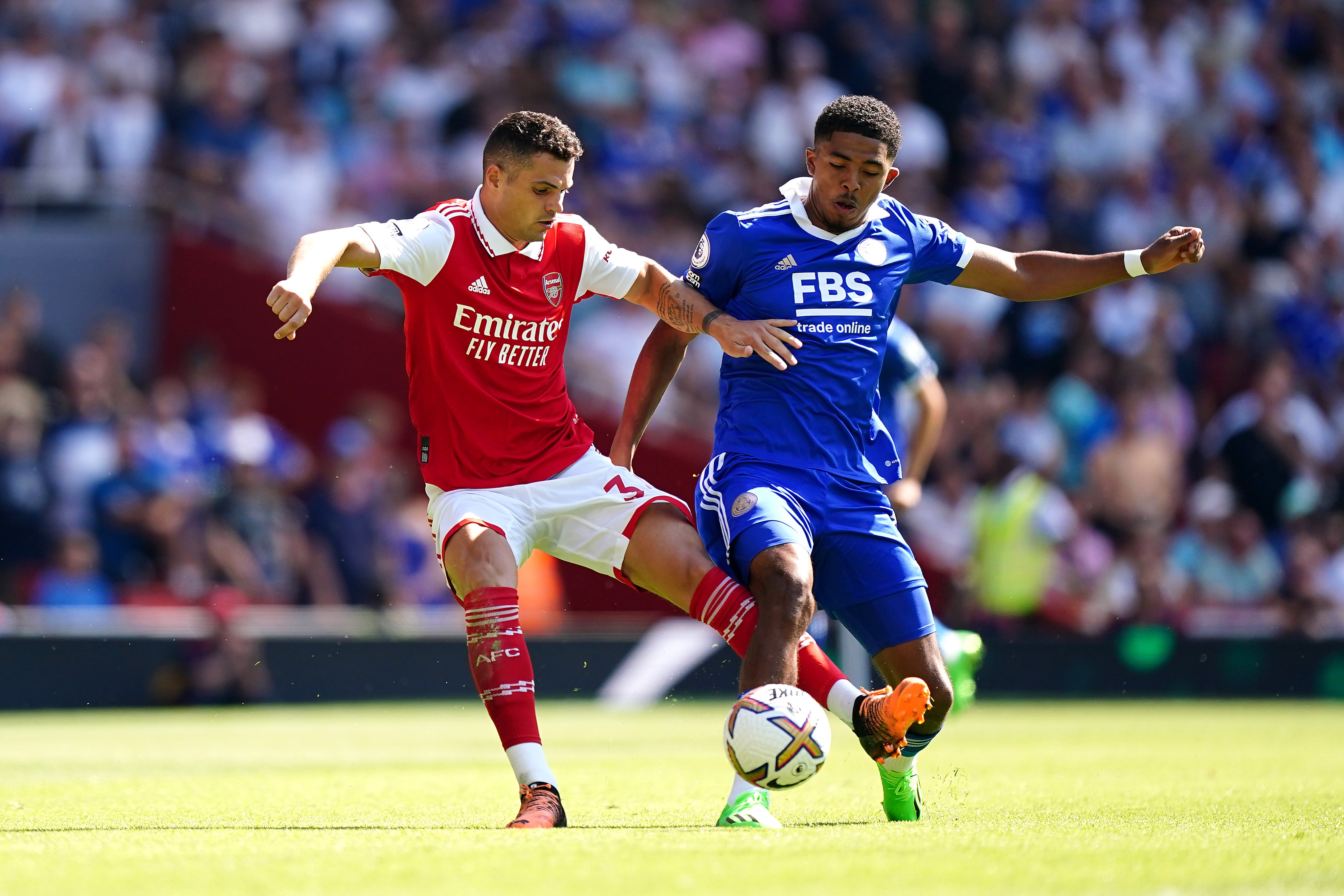 Wesley Fofana, right, is a reported target for Chelsea (Mike Egerton/PA)