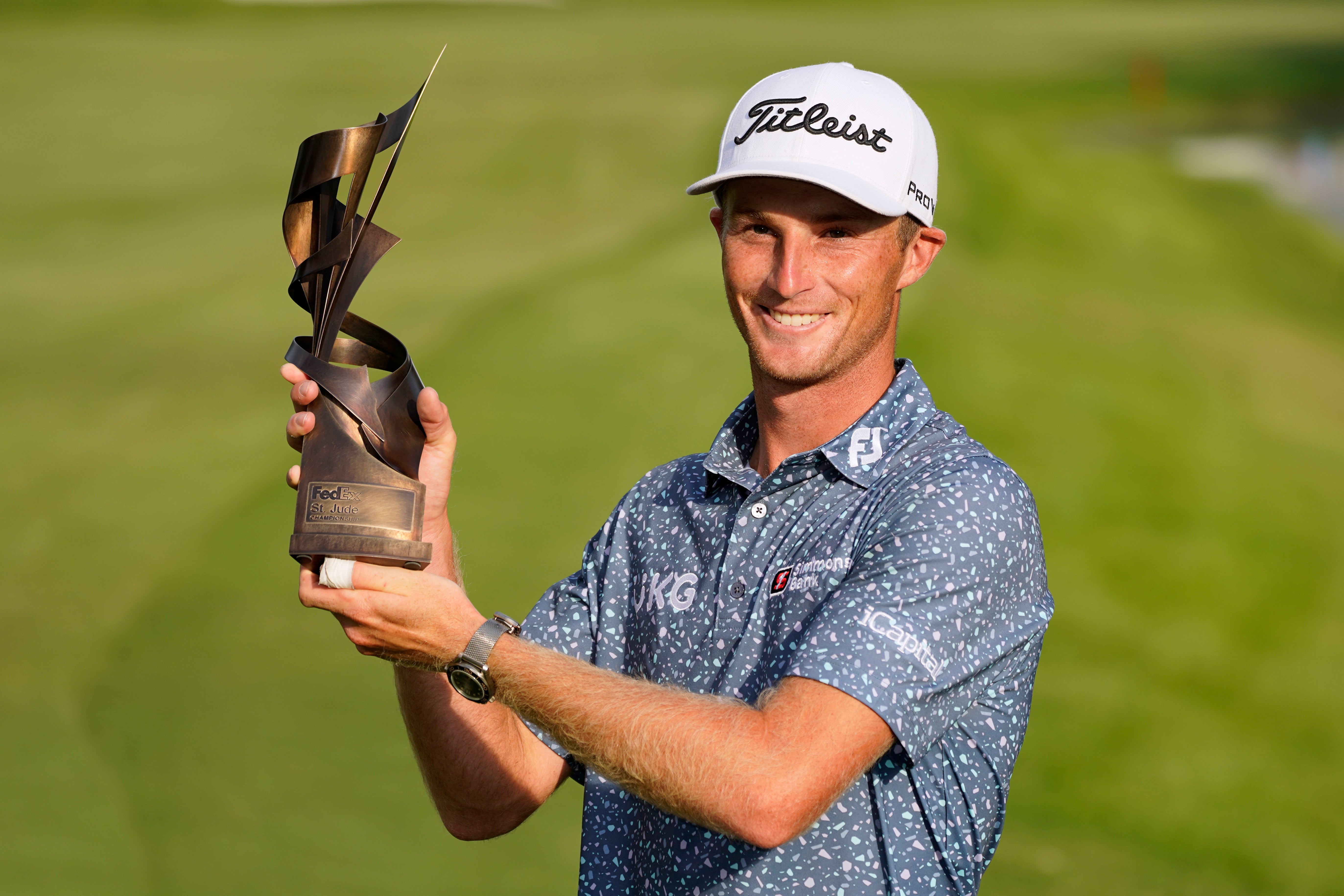 Will Zalatoris claimed his maiden PGA Tour victory in a dramatic playoff at the FedEx St Jude Championship (Mark Humphrey/AP)