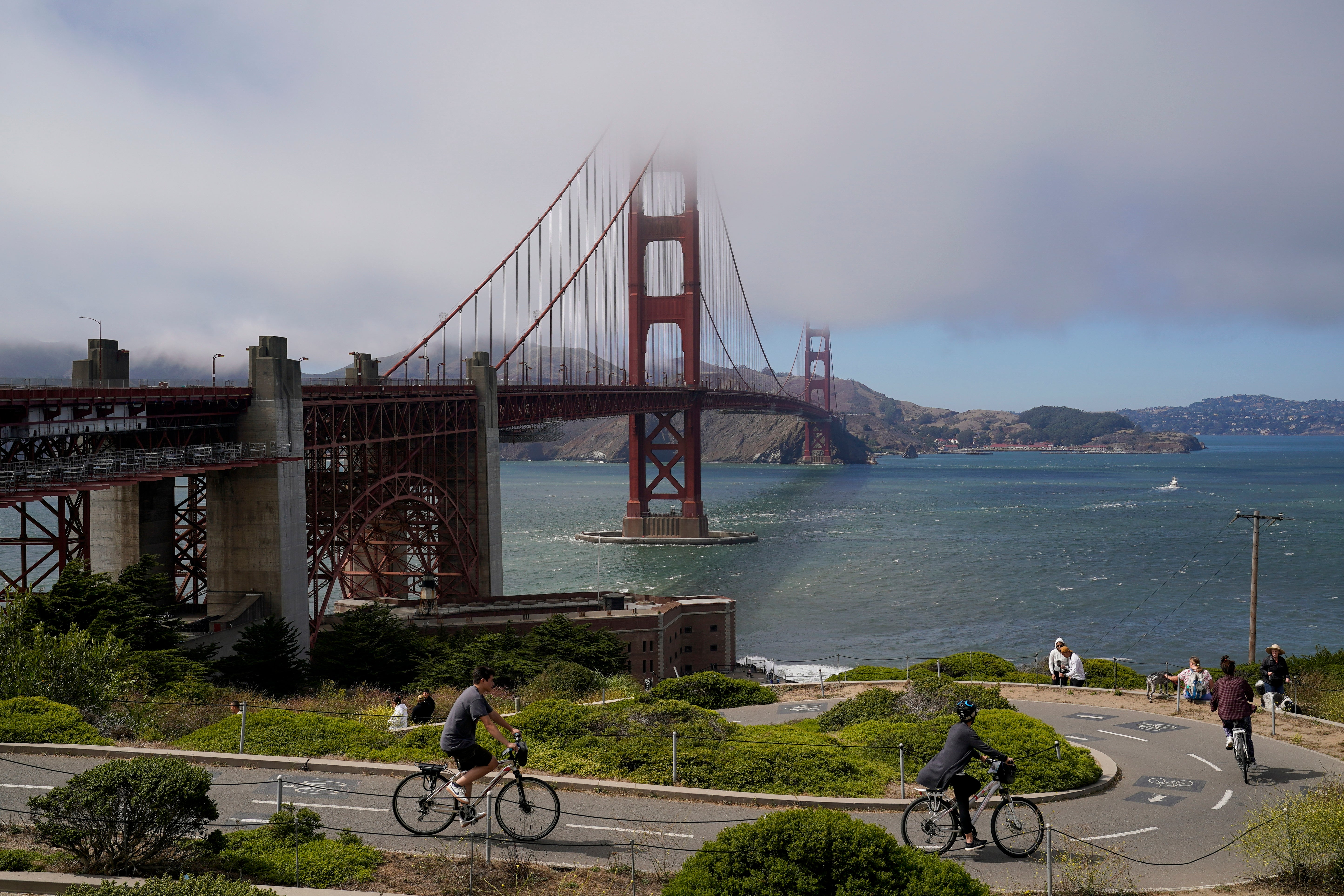 The Golden Gate Bridge, where Lenties White either fell or was pushed out of a getaway car before being hit and killed by a drunk driver