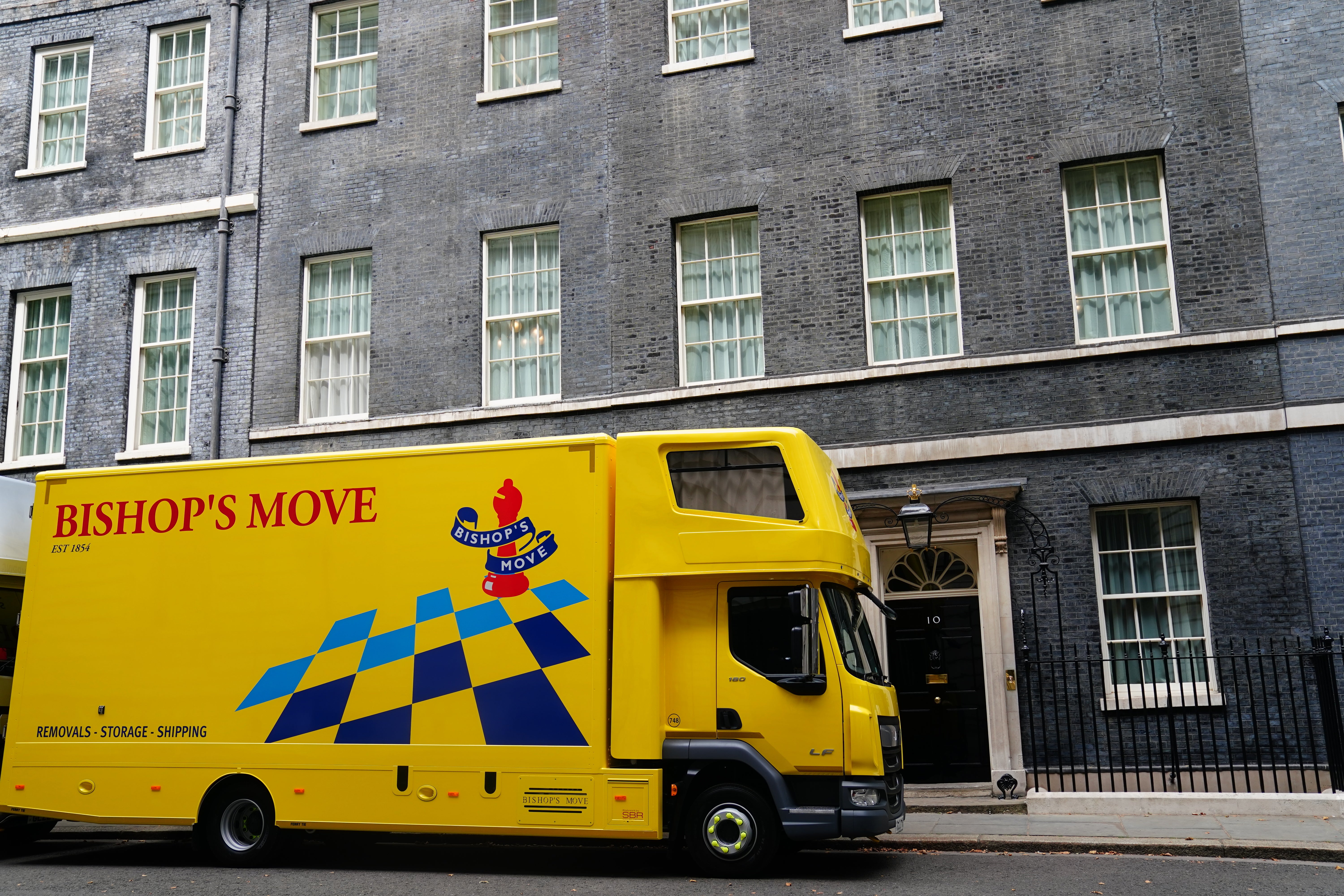 A removals van in Downing Street as Prime Minister Boris Johnson is said to be spending a week in Greece (Victoria Jones/PA)