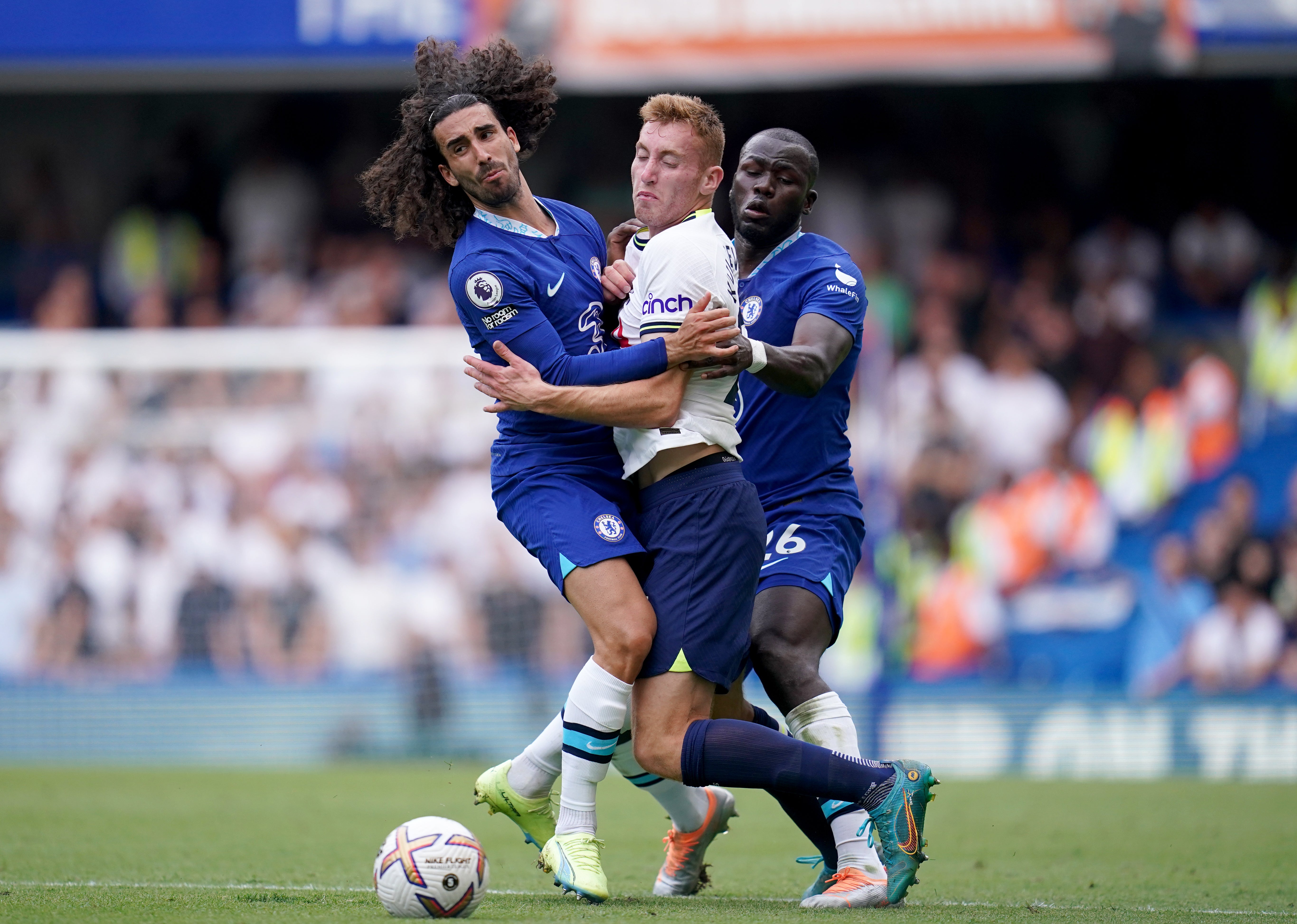 Marc Cucurella (left) made his Chelsea debut on Sunday (John Walton/PA)