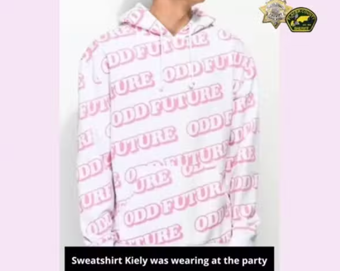 The sweatshirt Kiely was wearing at the party before she disappeared