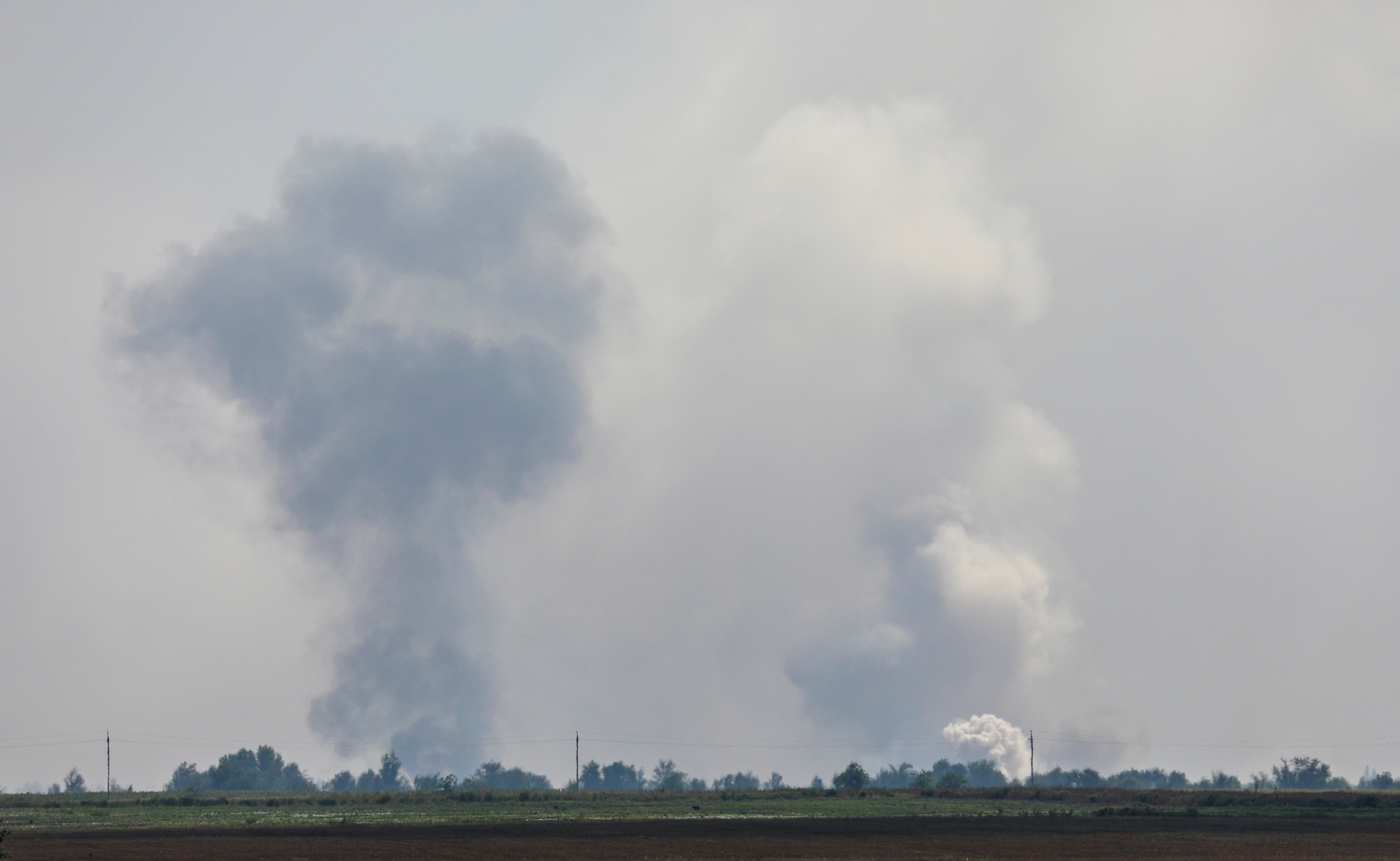 Smoke rises near Dzhankoi