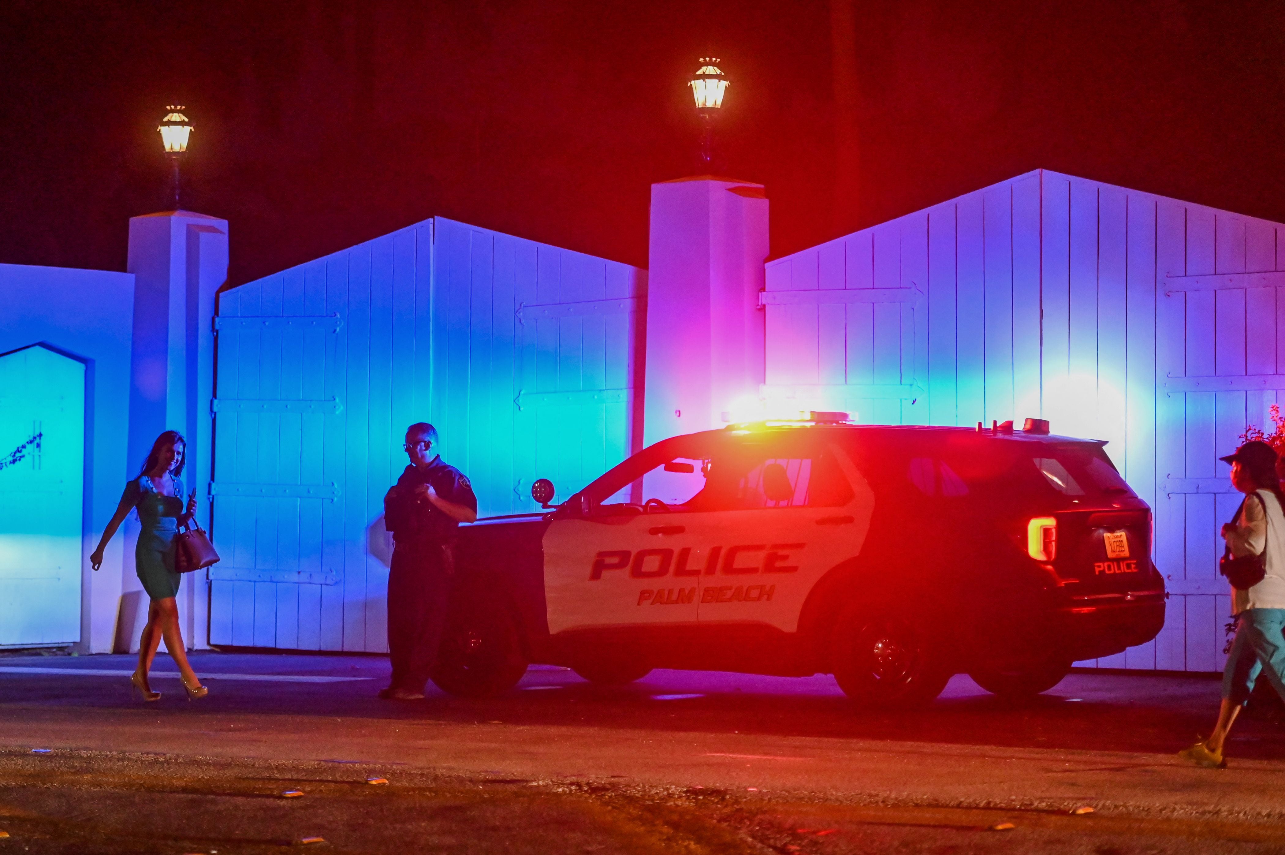 Law enforcement outside former US President Donald Trump’s residence in Mar-A-Lago during the 8 August 2022 raid