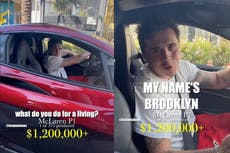 Brooklyn Beckham mocked after suggesting he drives $1.2m sports car because of his career as a chef