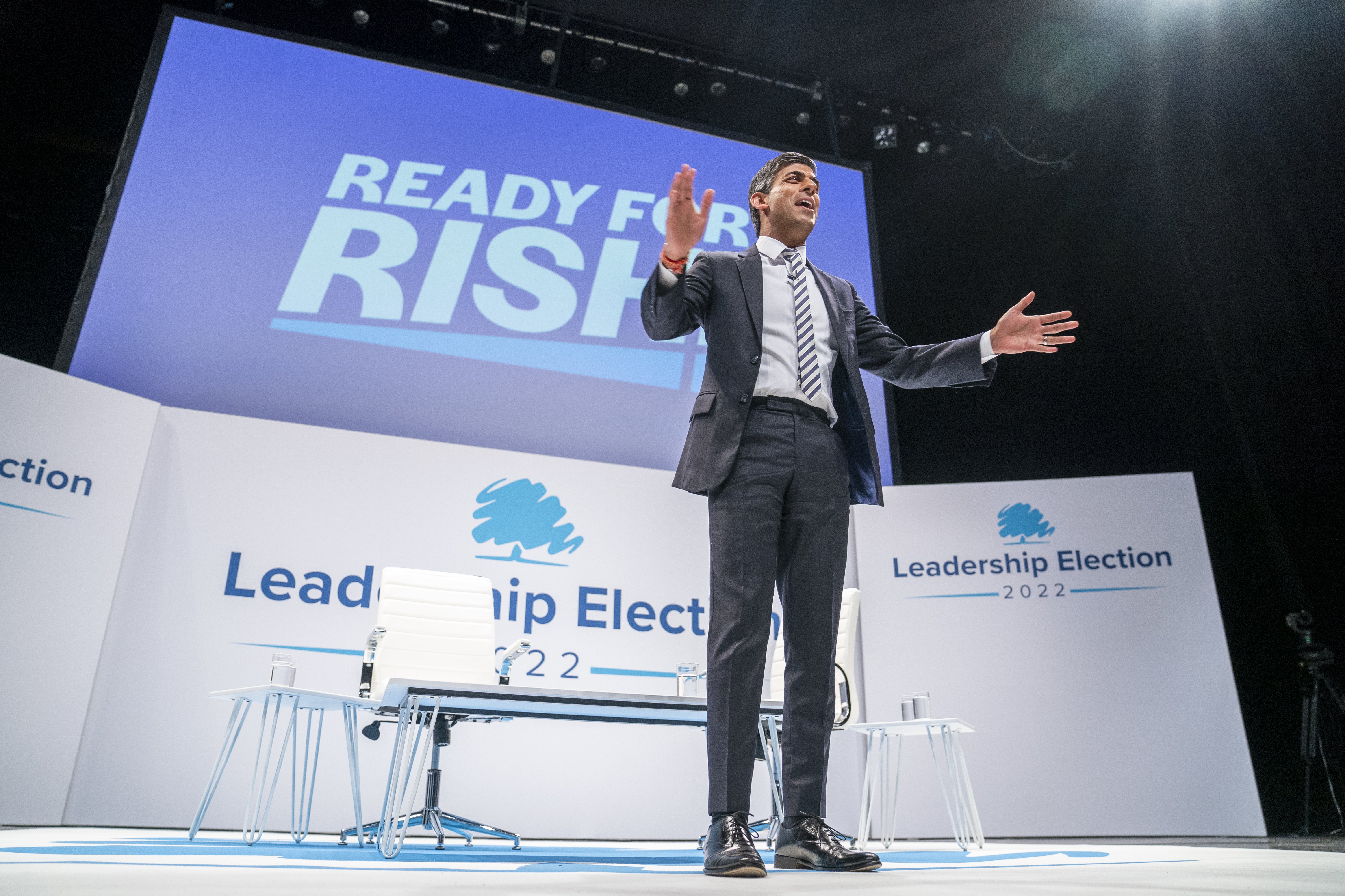 Rishi Sunak speaks at a hustings event in Pert (Jane Barlow/PA)