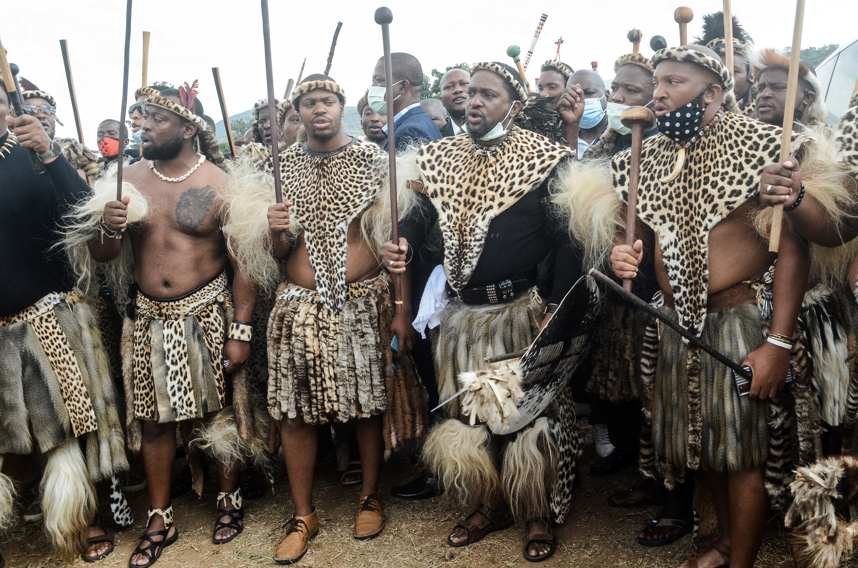 Misuzulu (second right) has received the blessing of several powerful members of the royal family as well as the president of South Africa