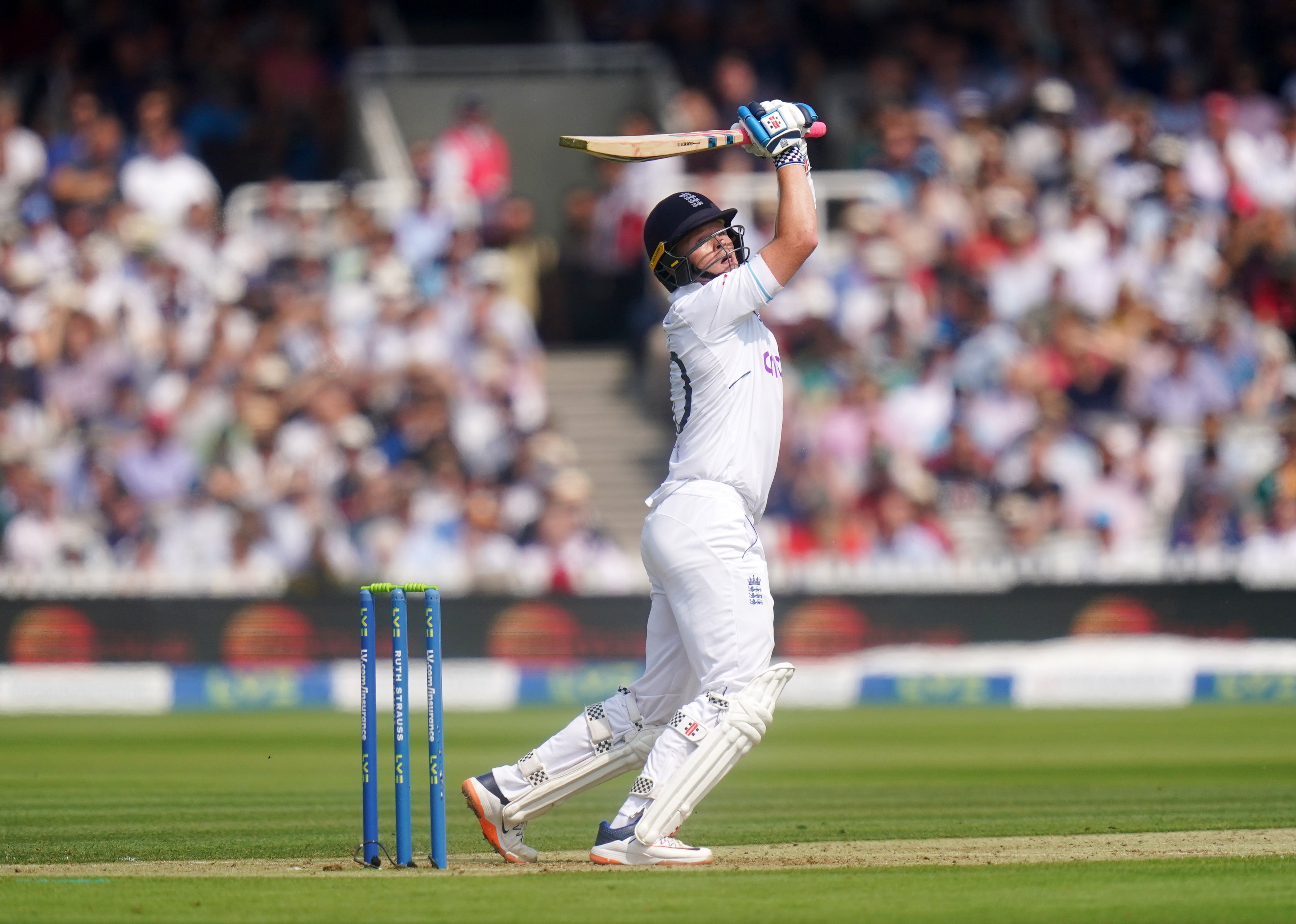 England’s Ollie Pope hits a four on day one against South Africa (Adam Davy/PA)