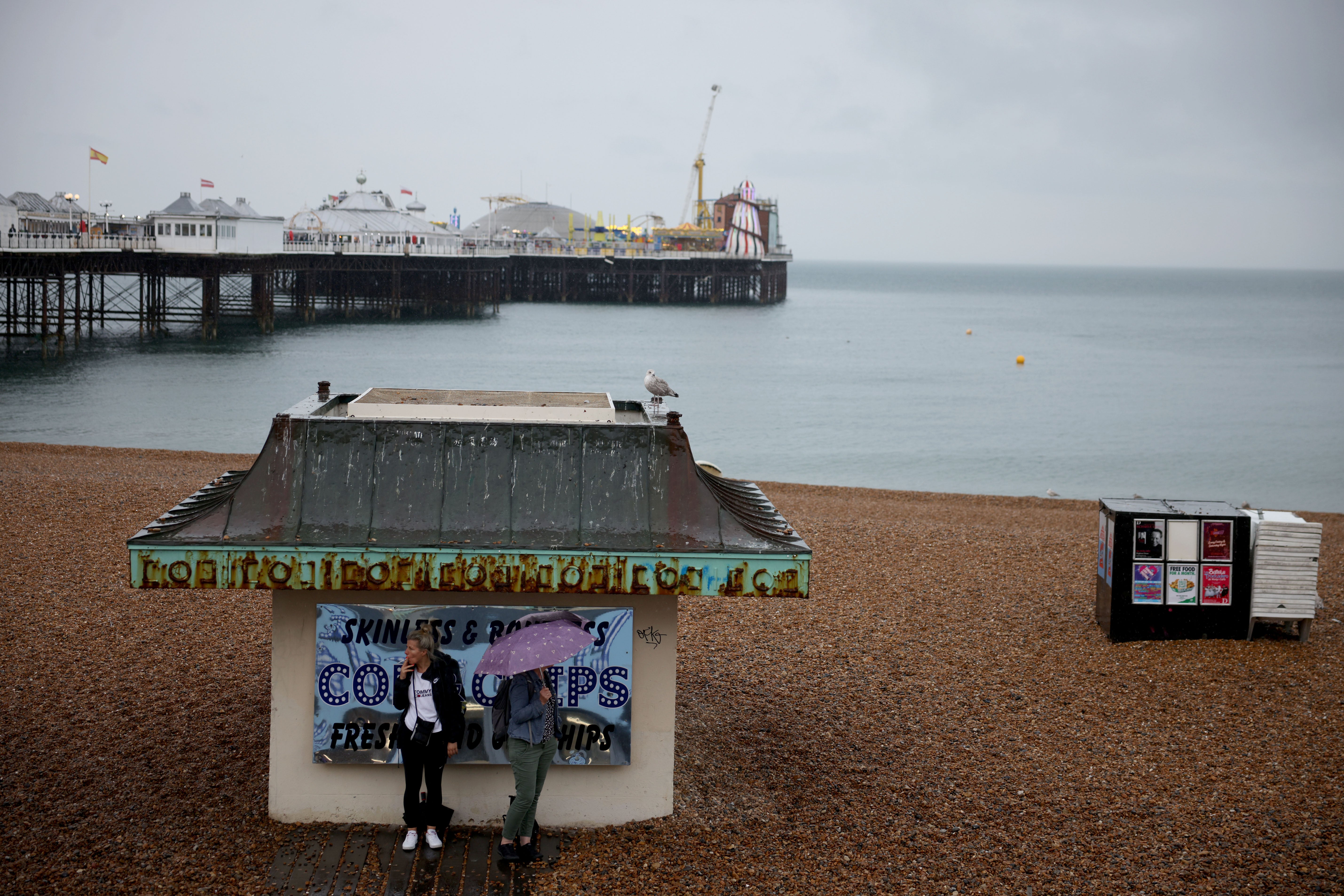 Rain on Brighton beach