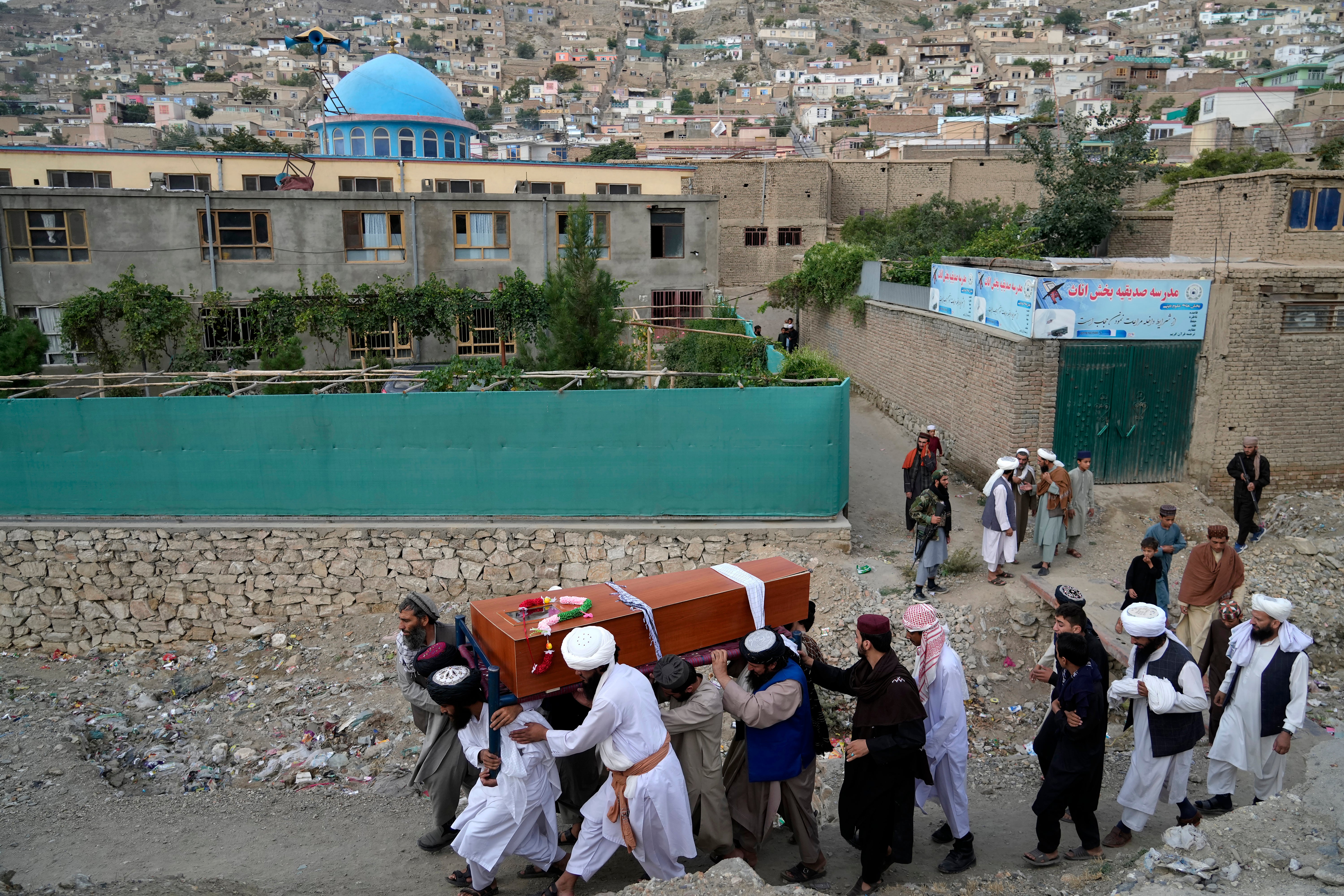Kabul mosque bombing death toll rises to 21, Taliban says