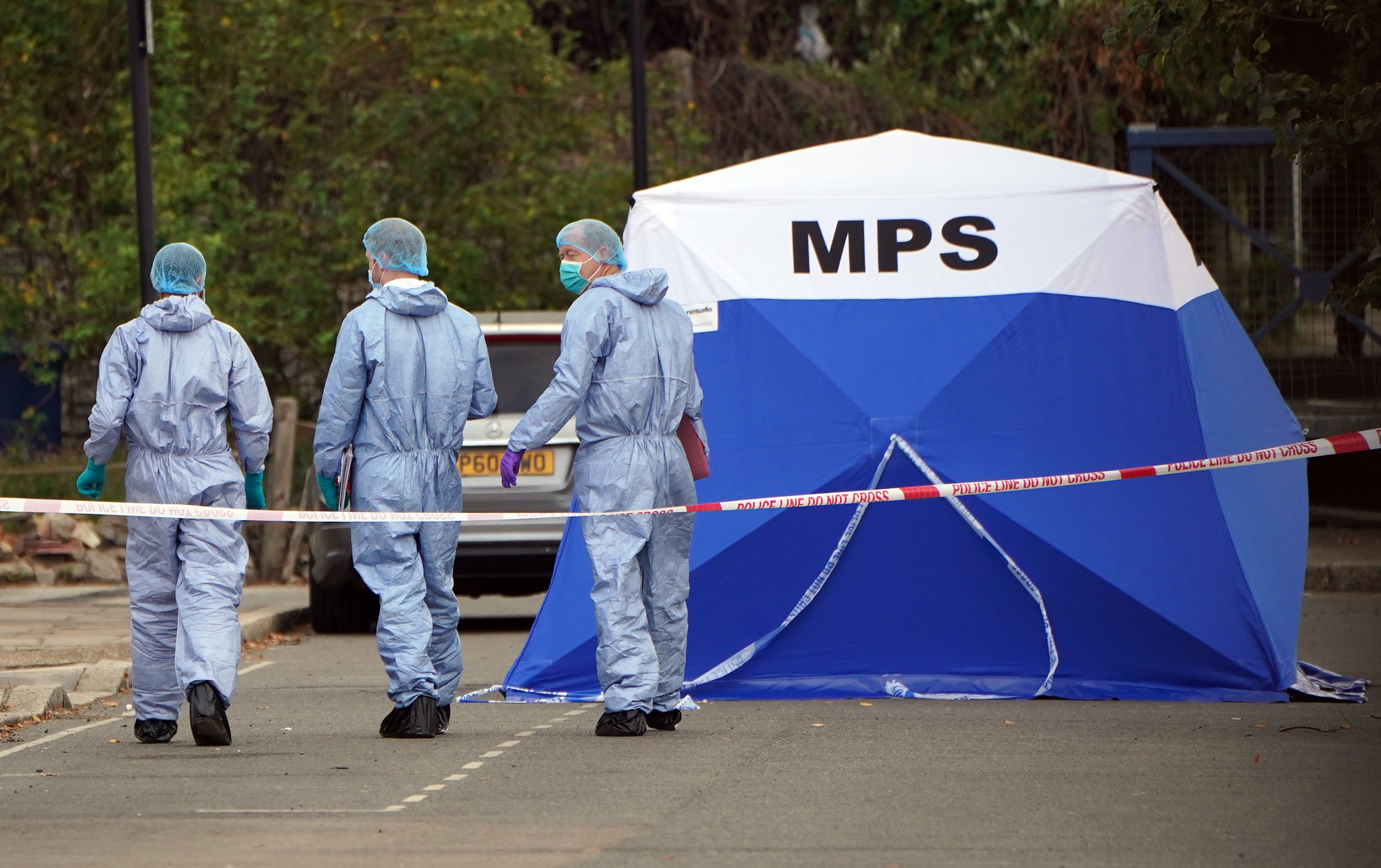 Forensic officers were sent to the scene in west London following the fatal stabbing