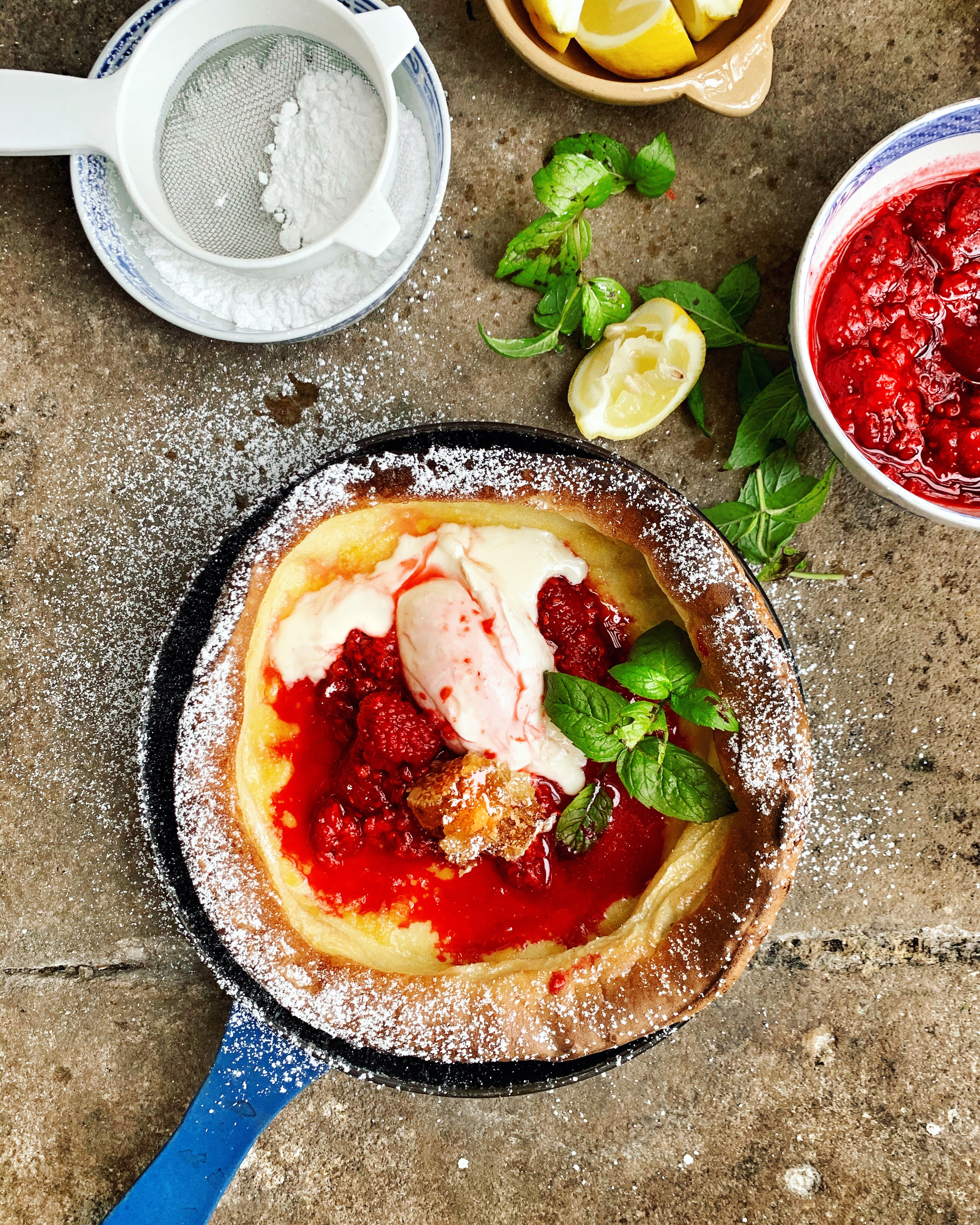 Dutch baby pancakes are kind of like Yorkshire puddings, which are acceptable to eat at all times of day