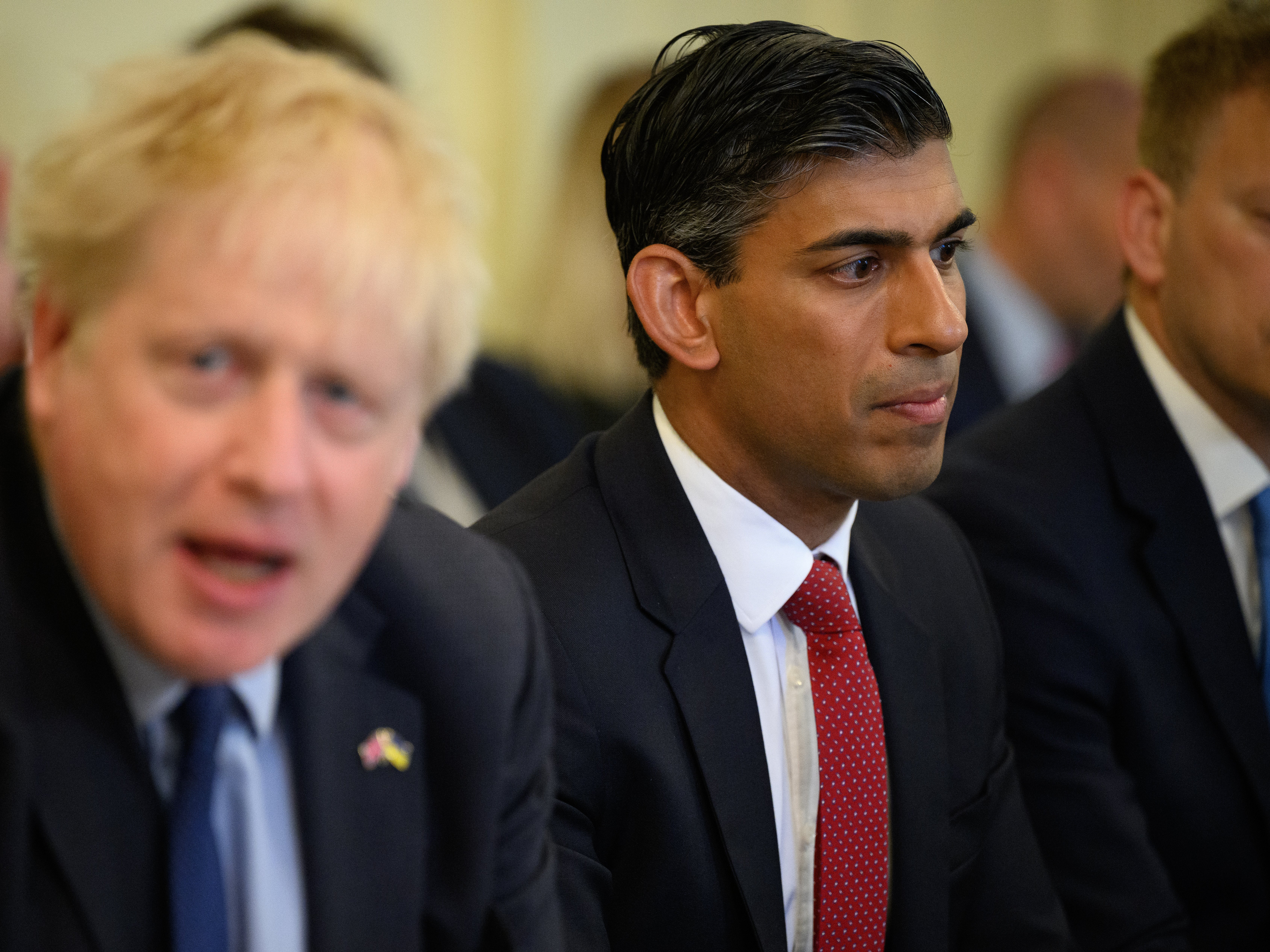 Tory leadership candidate and former chancellor Rishi Sunak at one of his final cabinet meetings in June