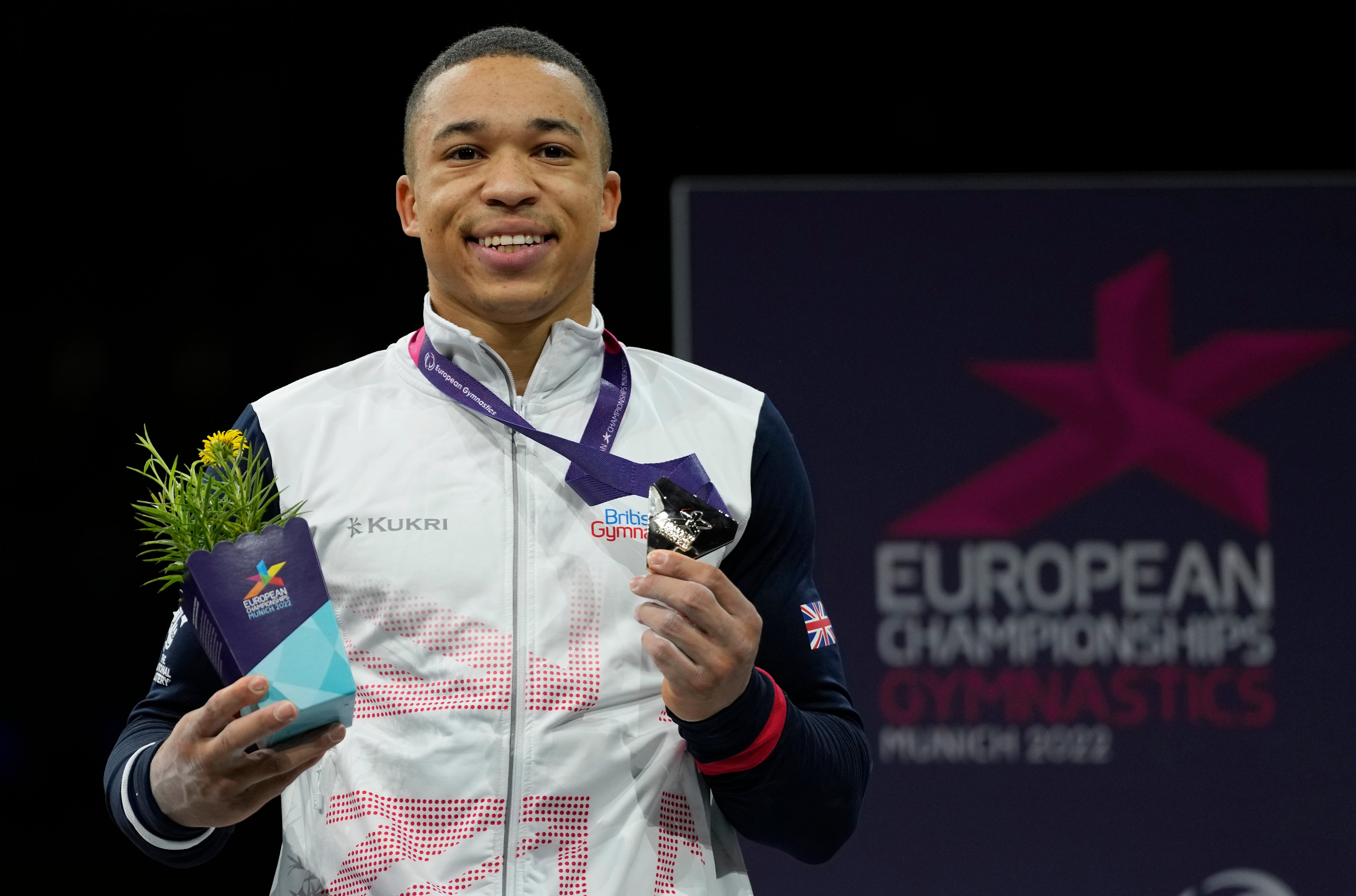 Joe Fraser won gold in the men’s all-around final (Pavel Golovkin/AP)