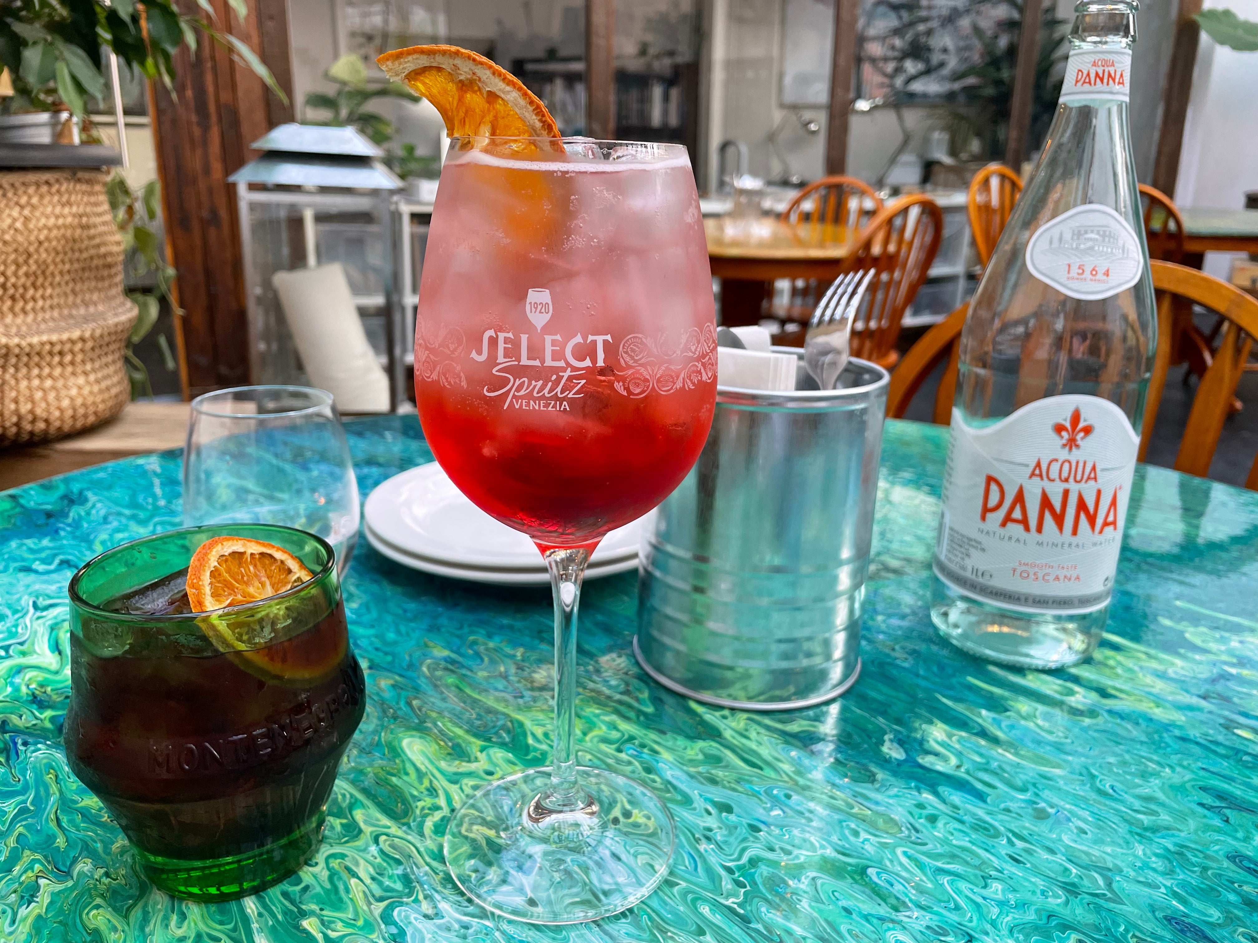 The Select Spritz, an aperitivo that dates back to 1920, is a nice change from the regular Aperols and Camparis