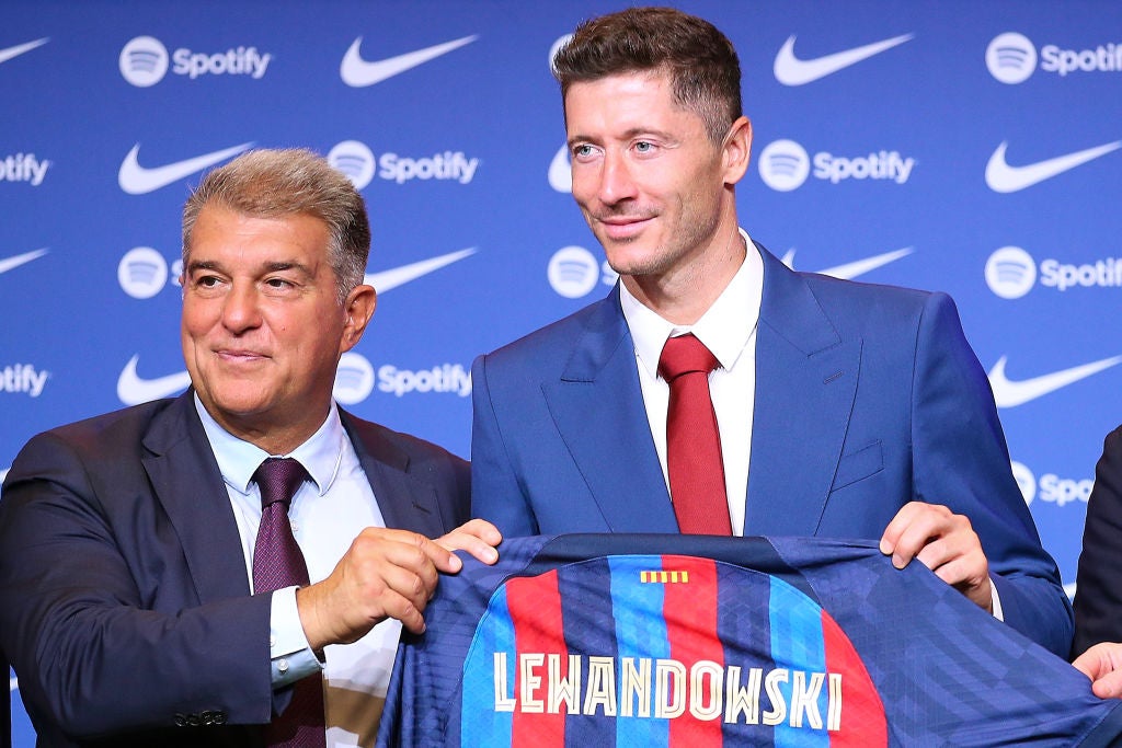 Joan Laporta and Robert Lewandowski