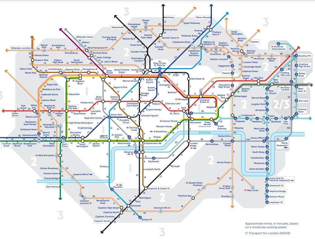 The numbered map