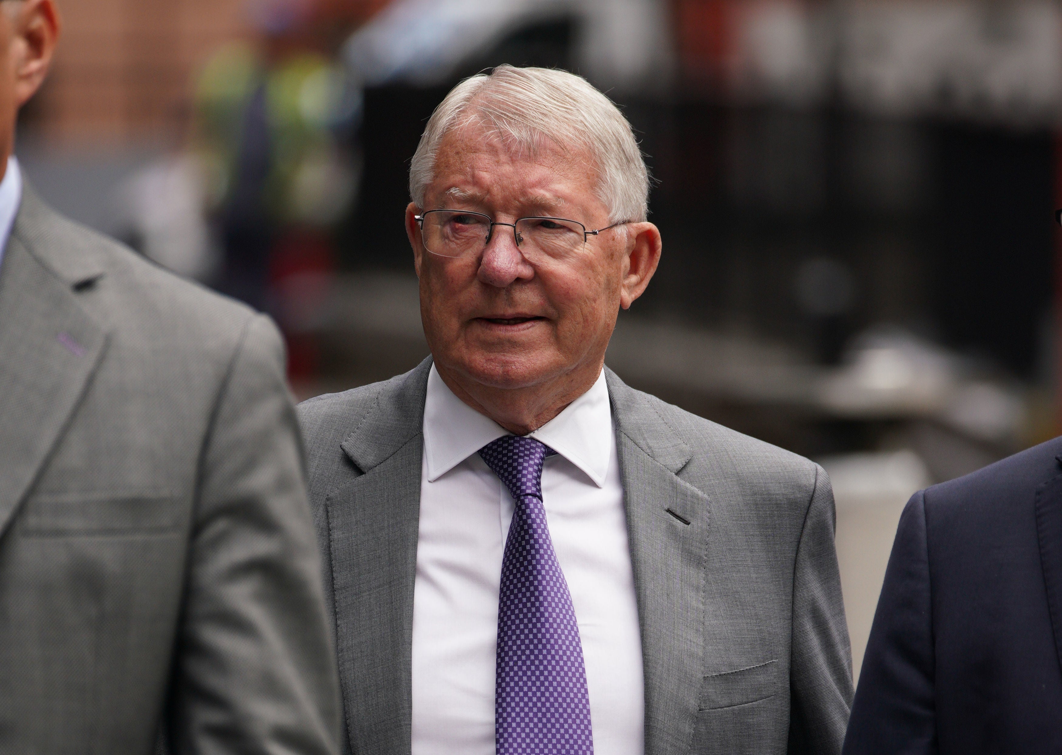 Sir Alex Ferguson arriving at Manchester Crown Court