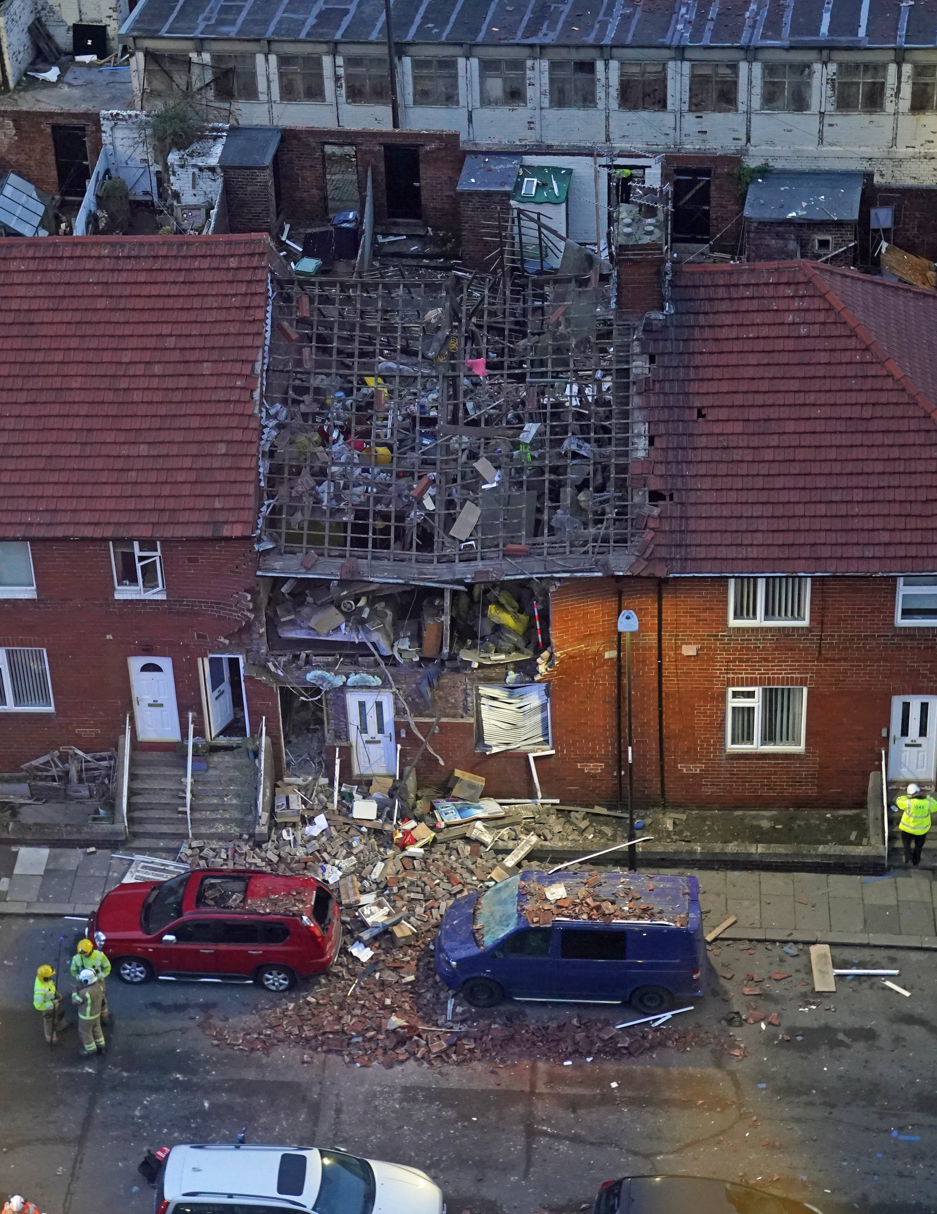 The gas explosion caused by resident Ian Lenaghan wrecked his Sunderland street (Owen Humphreys/PA)