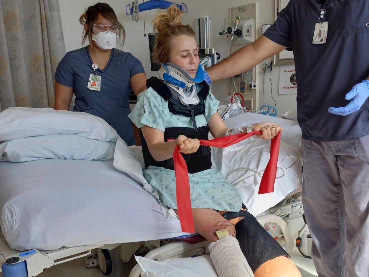 Anna Parsons recovers in a US hospital after falling while climbing in Yosemite National Park