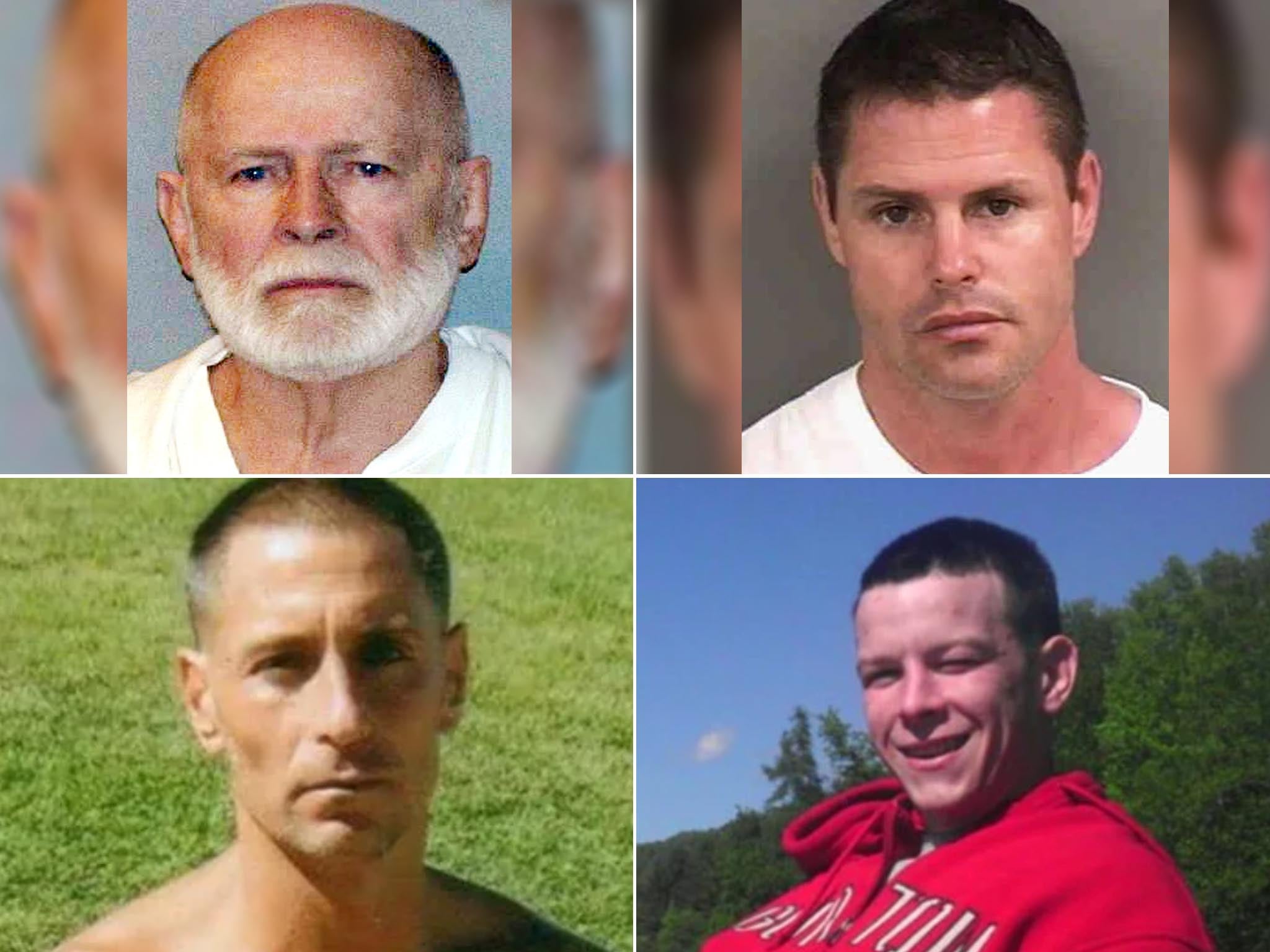 James ‘Whitey’ Bulger, Fotios ‘Freddy’ Geas, Sean McKinnon, and Paul ‘Pauly’ DeCologero (clockwise from top left). On Monday, McKinnon was sentenced for his role in Bulger’s death while McKinnon and DeCologero are set to be sentenced at a later date.