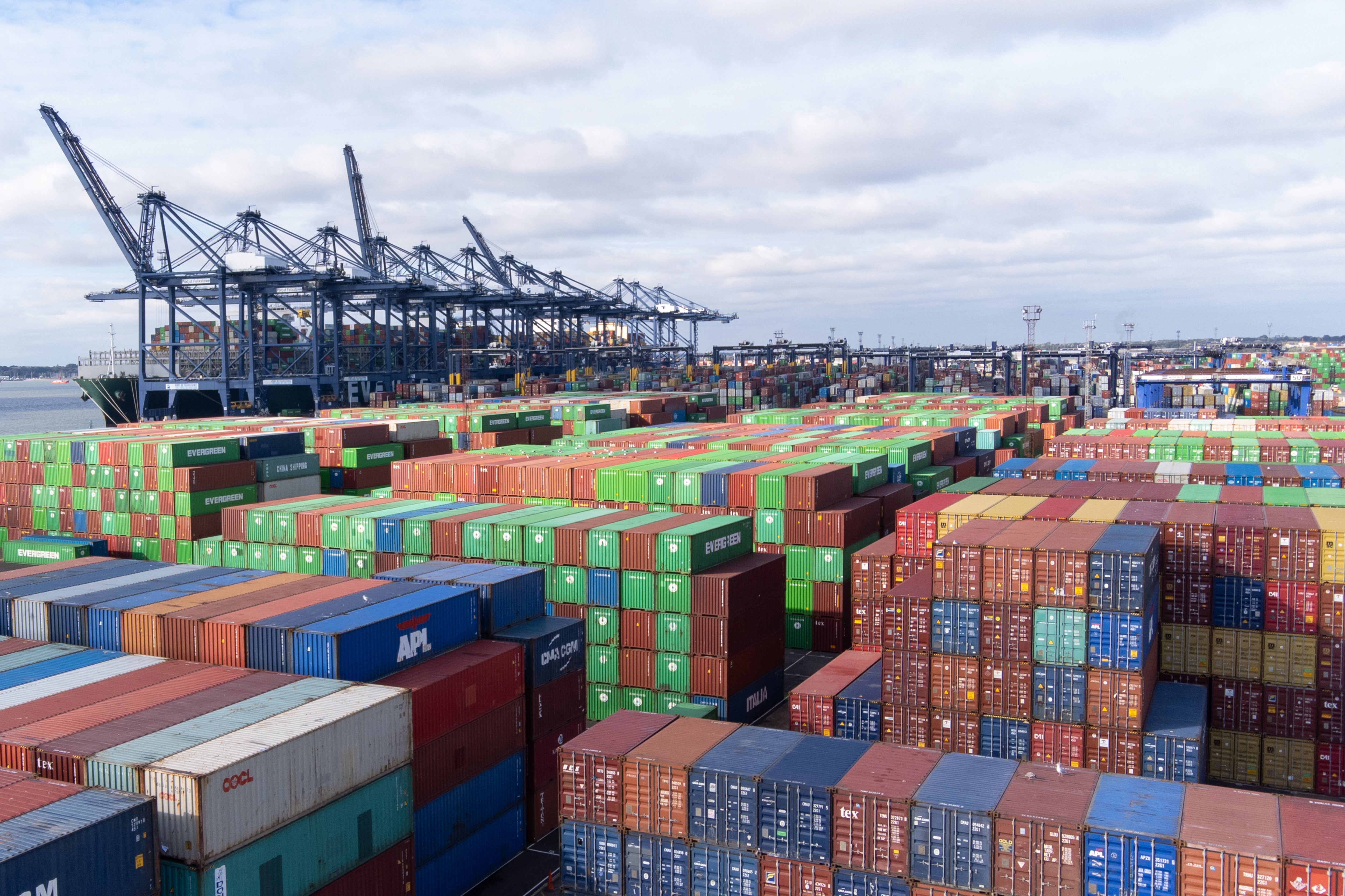 Felixstowe port (Joe Giddens/PA)