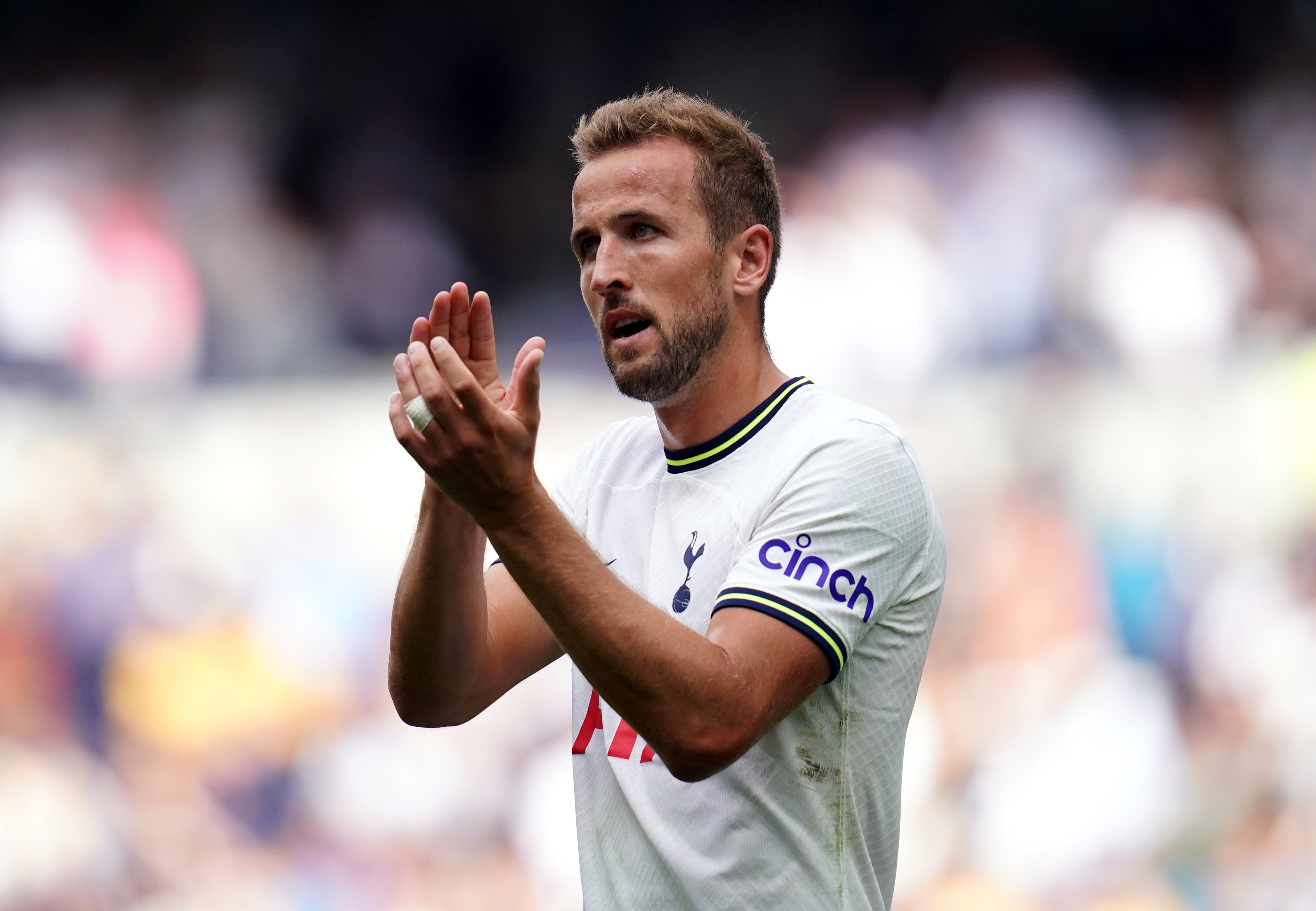 Harry Kane applauds the fans following Tottenham’s Premier League win over Wolves (John Walton/PA)