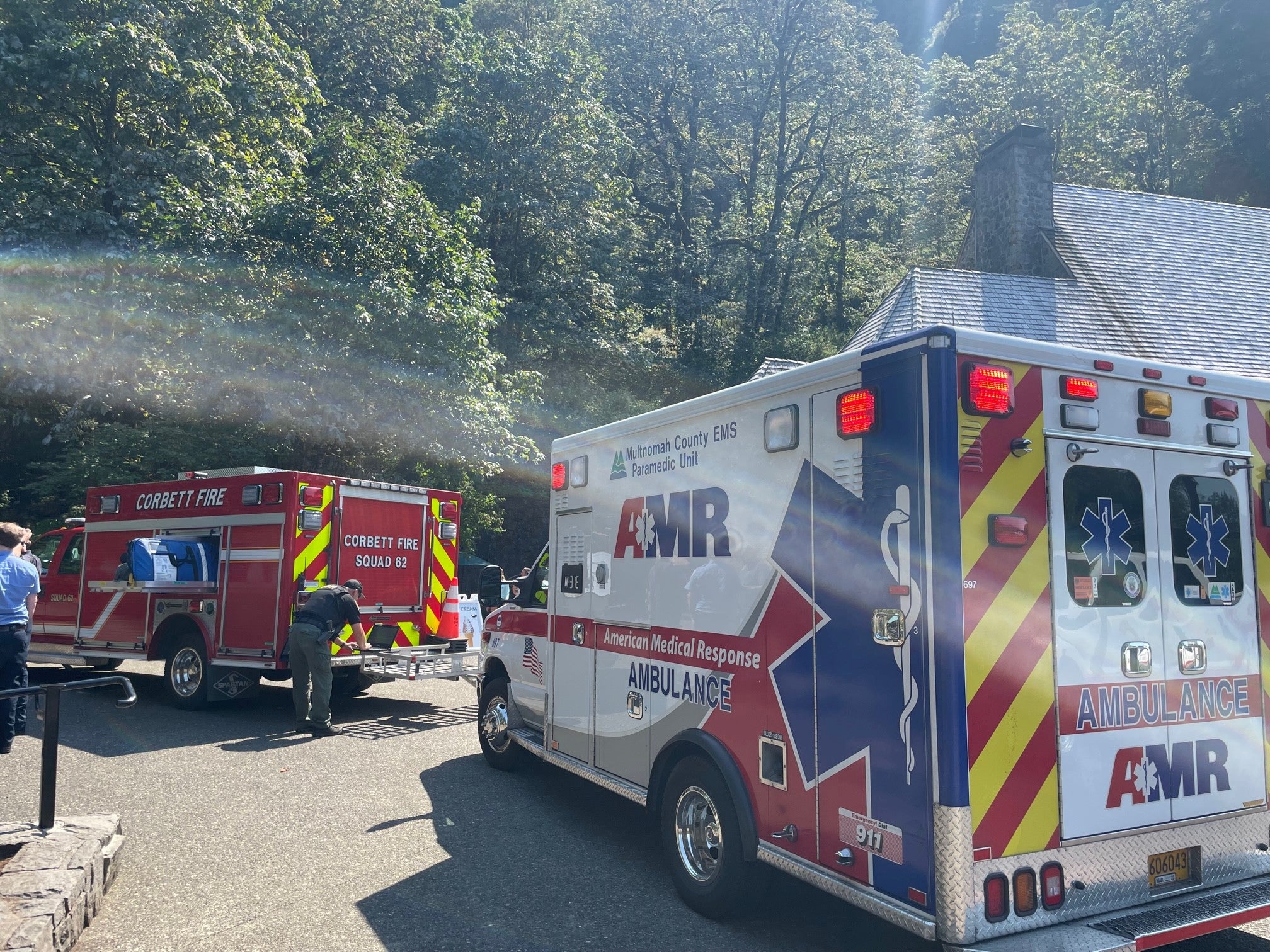 A hiker died after falling 100 feet during a trip to the Columbus River Gorge, Oregon, on Friday